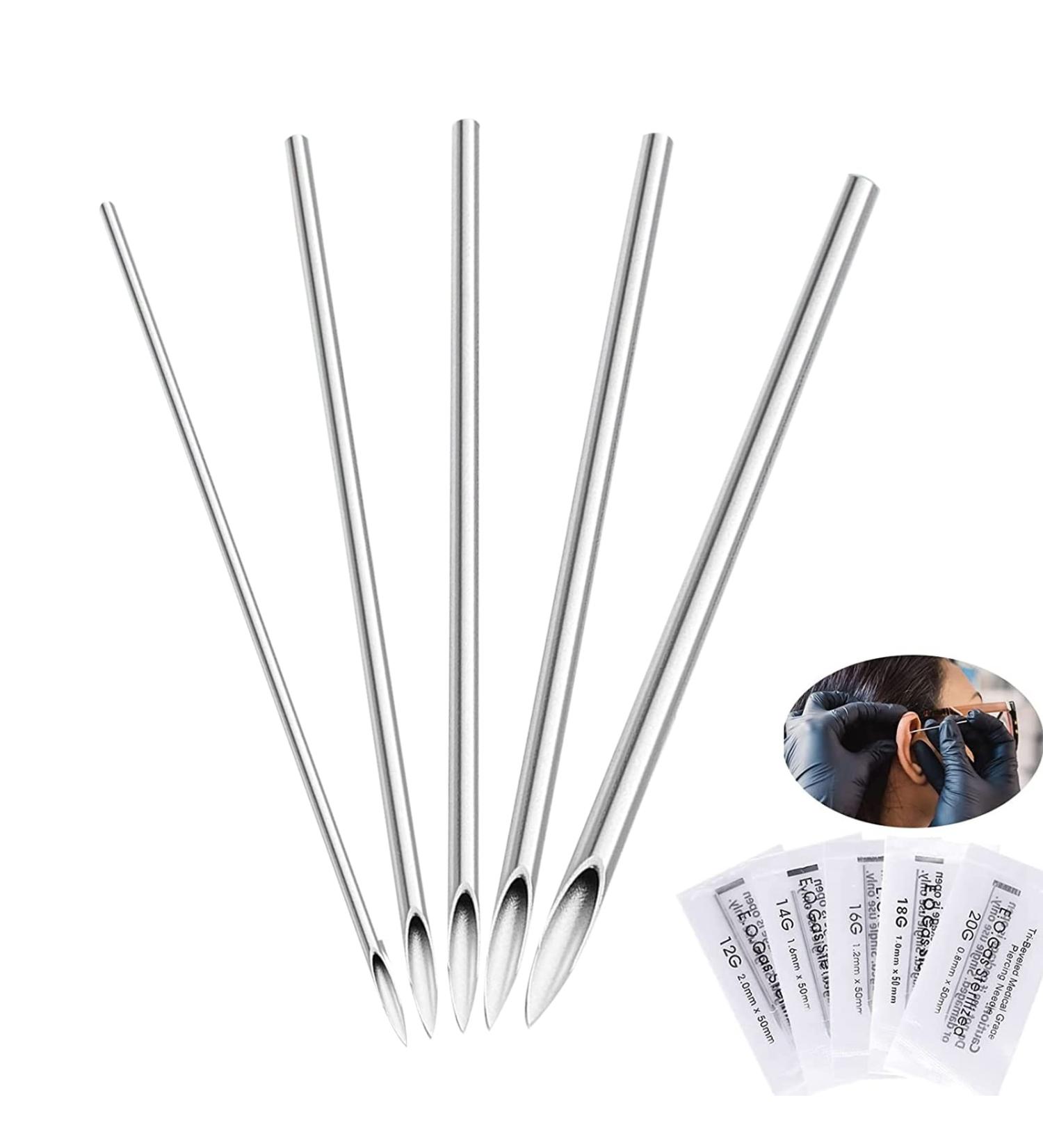 SOTICA 50pcs Piercing Needles Set - Hollow Needles for Ear Nose Navel Nipple, Mixed Sizes 12G-20G, Body Piercing Supplies - Buy Online on GoSupps.com
