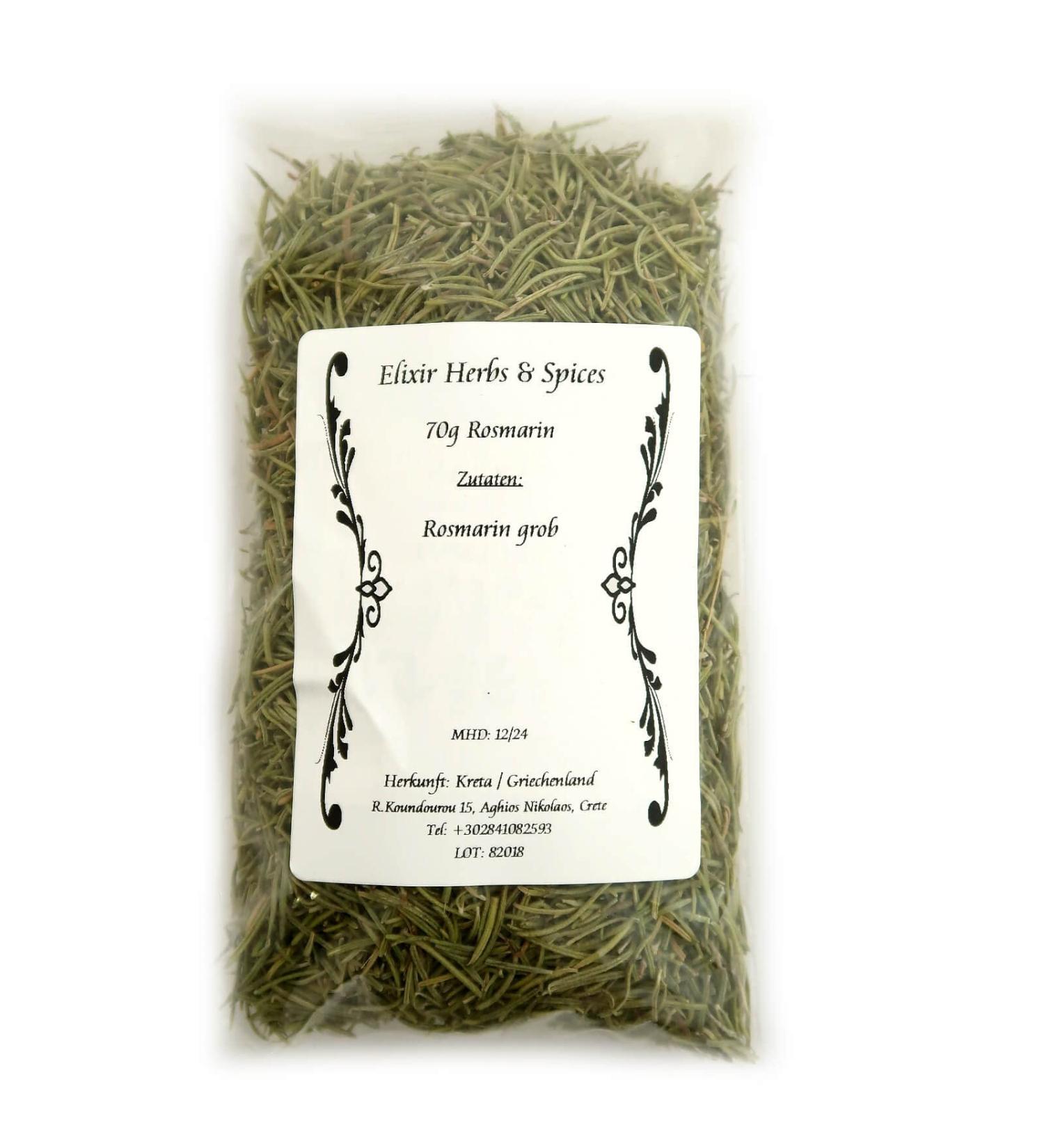  Elixir Herbs & Spices 70g of Greek rosemary from Elixir Herbs & Spices in Crete fine spices and herbs (70g of rosemary #14) - Buy Online on GoSupps.com
