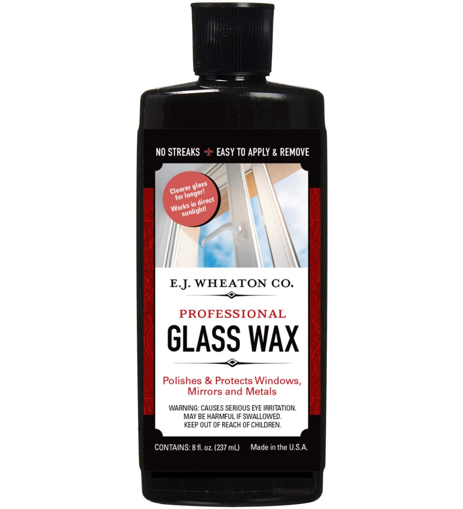 E.J. Wheaton Co. Glass Wax - Window, Mirror, and Metal Surface Polish - Chalk White Finish - Easy to Apply and Remove - Made in USA - Buy Online on GoSupps.com