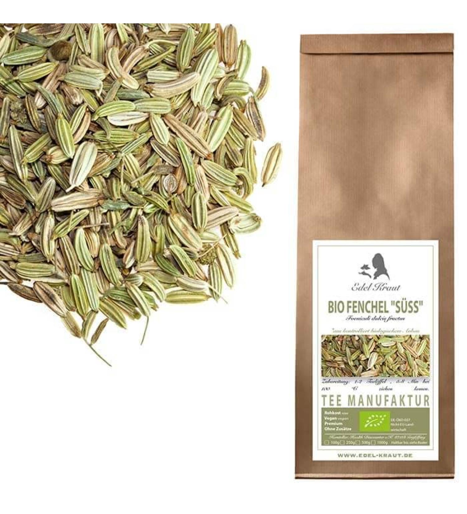 Organic Fennel Seed Bio Sweet 250g | 100% Natural Pure Fennel Tea | Premium Organic Fennel Sweeties - No Artificial Additives - Buy Online on GoSupps.com