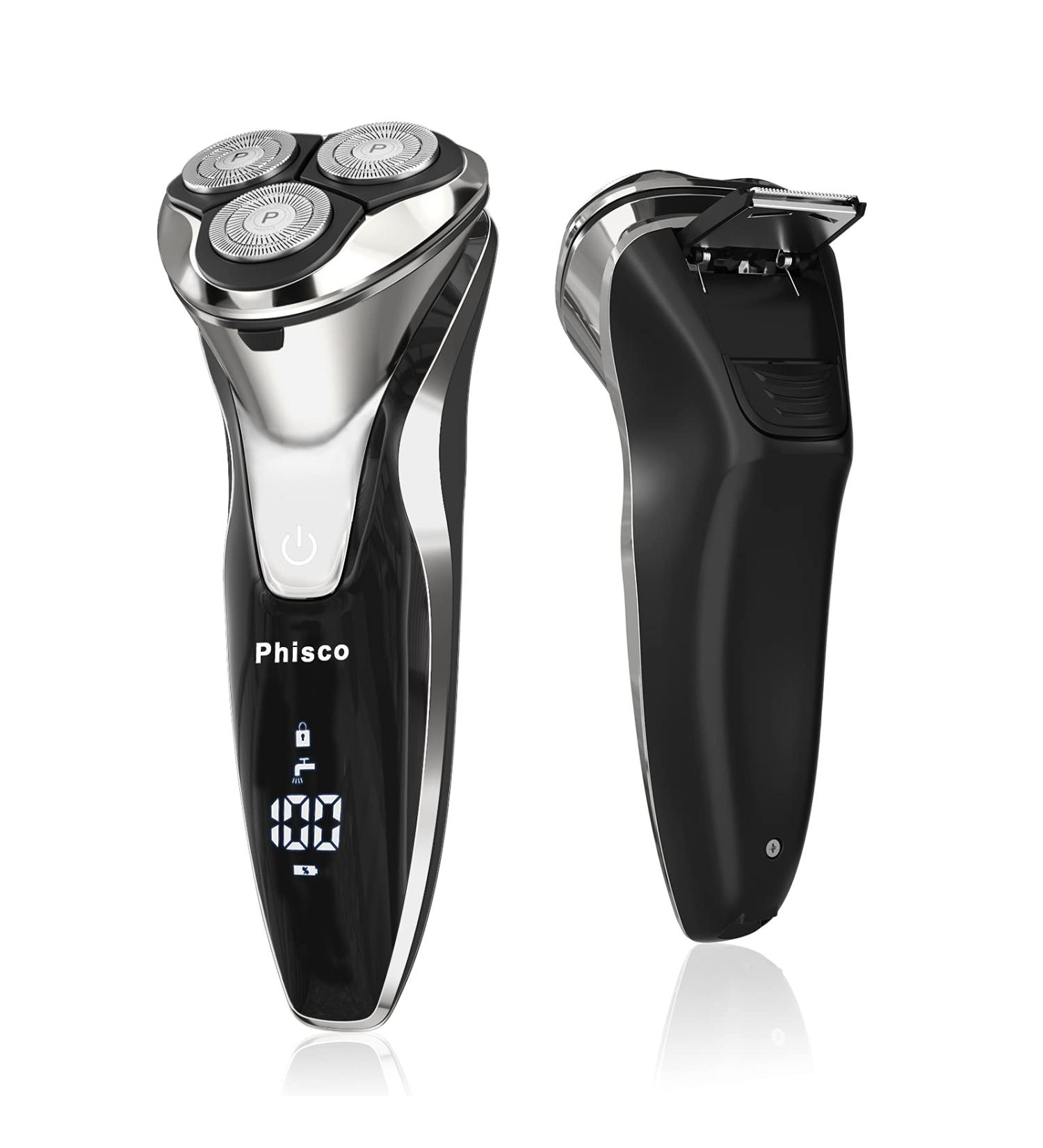 Phisco Electric Shaver for Men | 5D Rotation Precision Trimmer | Wet & Dry | IPX7 Waterproof | Silver LED Display - Shop Now! - Buy Online on GoSupps.com