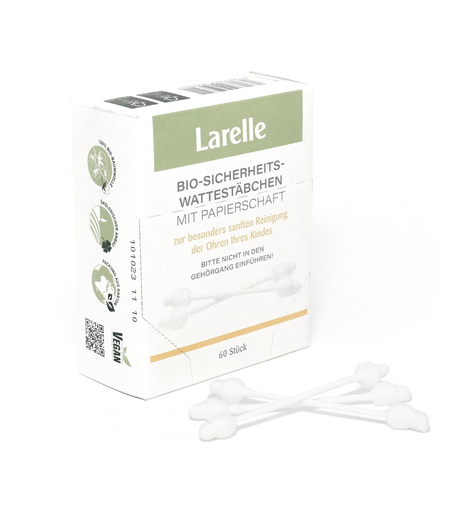 Buy Larelle Bio Baby Ear Cleaning Sticks - 60 Gentle Eco-Friendly Cotton Swabs for Safe Ear Care | GOTS Ecocert Approved - Buy Online on GoSupps.com