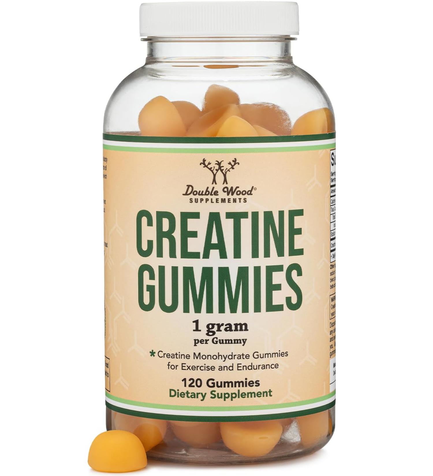 Creatine Monohydrate Capsules - 1,000mg 120 Count - No Fillers Vegan Safe Non-GMO Gluten Free by Double Wood - Buy Online on GoSupps.com