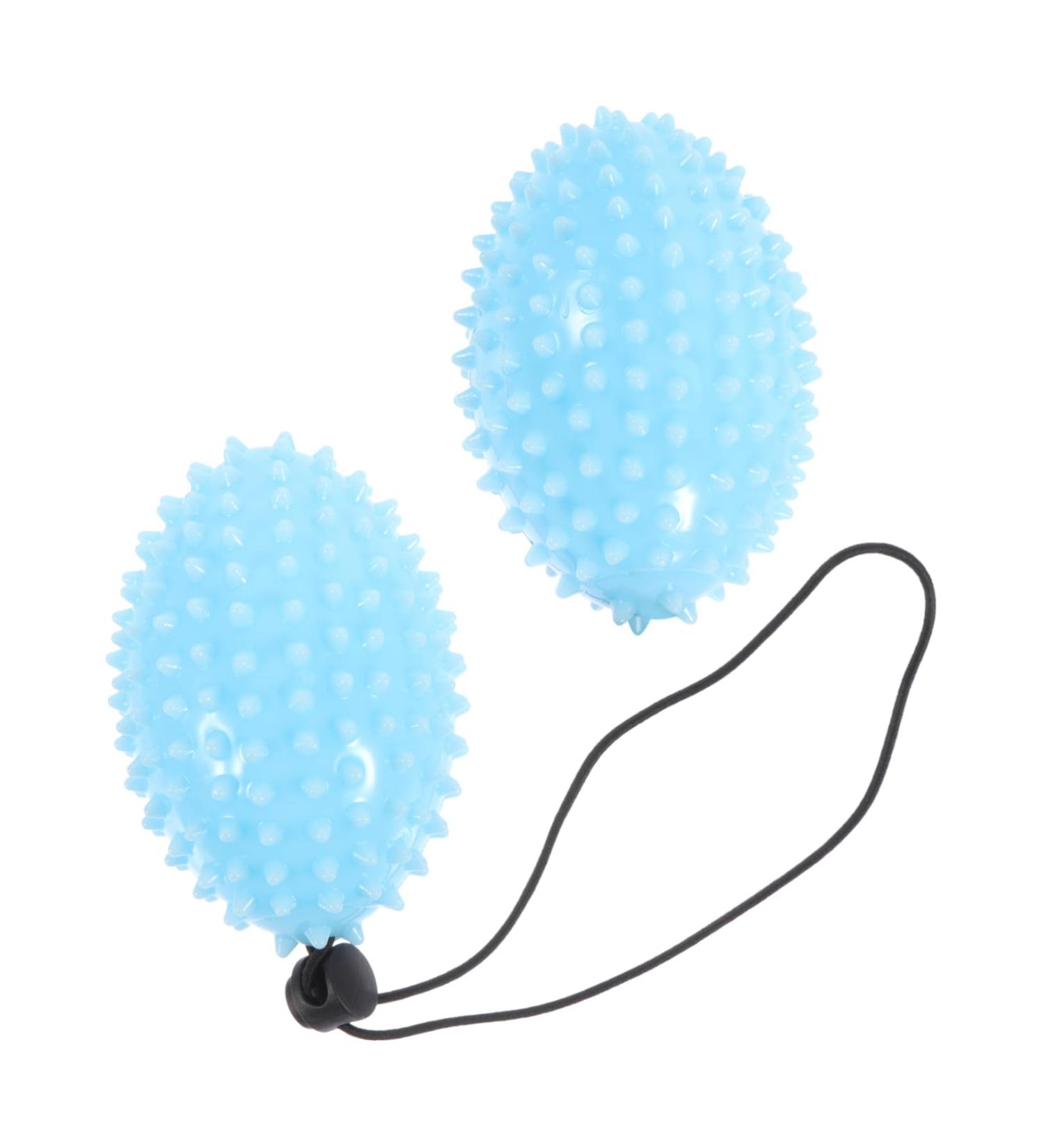 Lurrose 2-Piece Hand Strengthener Set | Rope Handball & Massage Device | Fitness Accessories for Rehabilitation & Finger Exercises | Handmade Blue Squeeze Balls - Buy Online on GoSupps.com