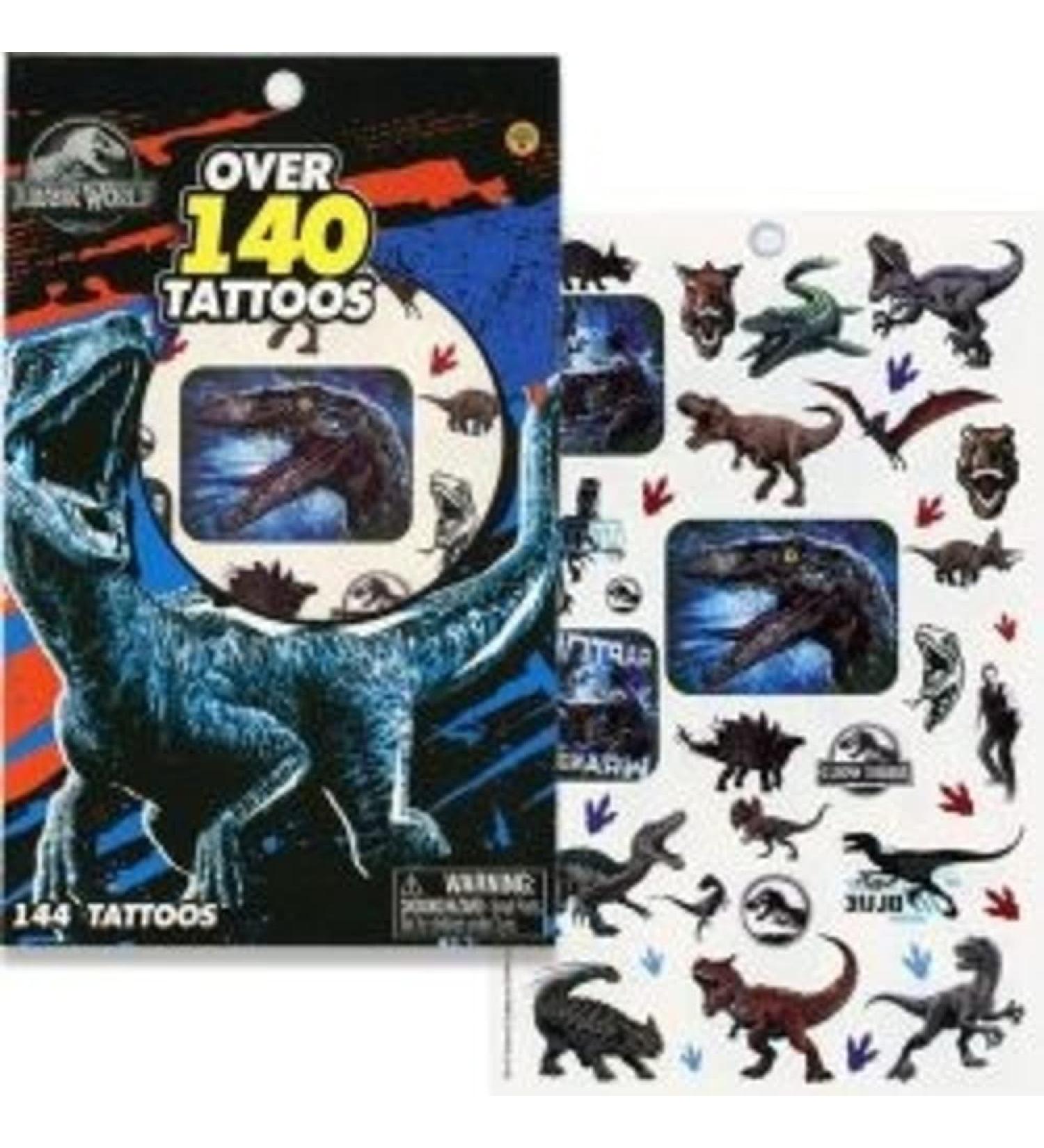 Jurassic World 4 Over 140 Temporary Tattoo Booklet