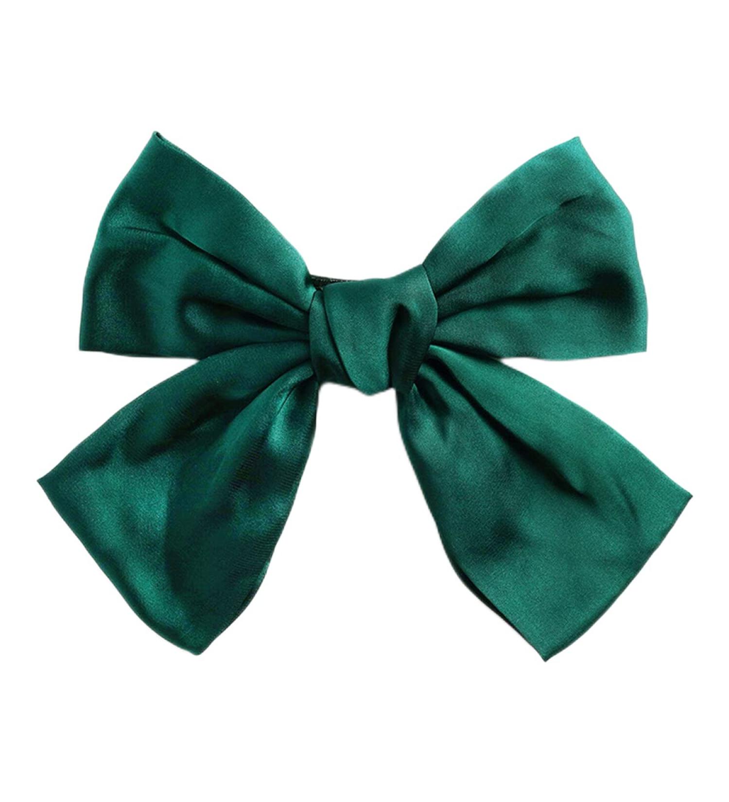 scicent Hair Bow Clips Large Vintage Satin Barrettes Silk Retro Bowknot Hair Accessory Ribbion Bowknot Clip Headpiece for Women and Girls Headdress Green - 9906 - Buy Online on GoSupps.com