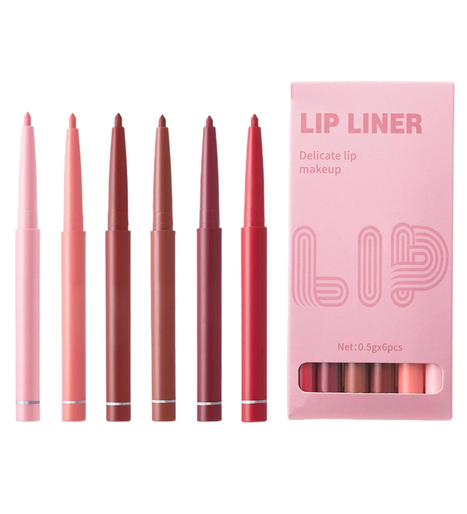Makeup Lip Pencil Lip Pencil Pens - 6X Waterproof Lip Tint | Matte Lipstick Smudge-Proof Lip Pencil Long-Lasting Lip Gloss for Women - Buy Online on GoSupps.com