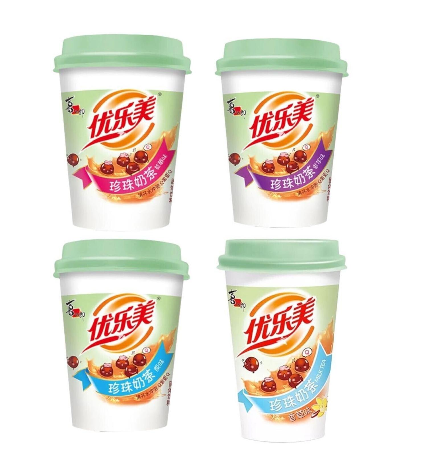 U Love It Instant Bubble Milk Tea with Boba 4 Cups Set - Taro Vanilla Strawberry & Original (CUP OF 4) - Buy Online on GoSupps.com
