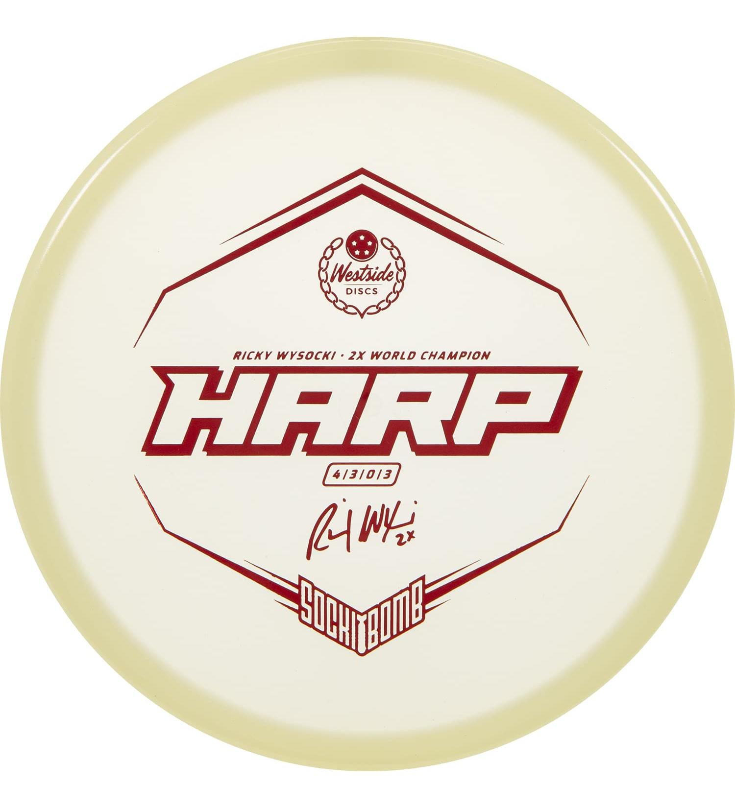 Dynamic Discs Ricky Wysocki Disc Series | 2X World Champion Ricky Wysocki Signature Stamped Discs | Sockibomb Disc Golf Discs (Moonshine Harp)