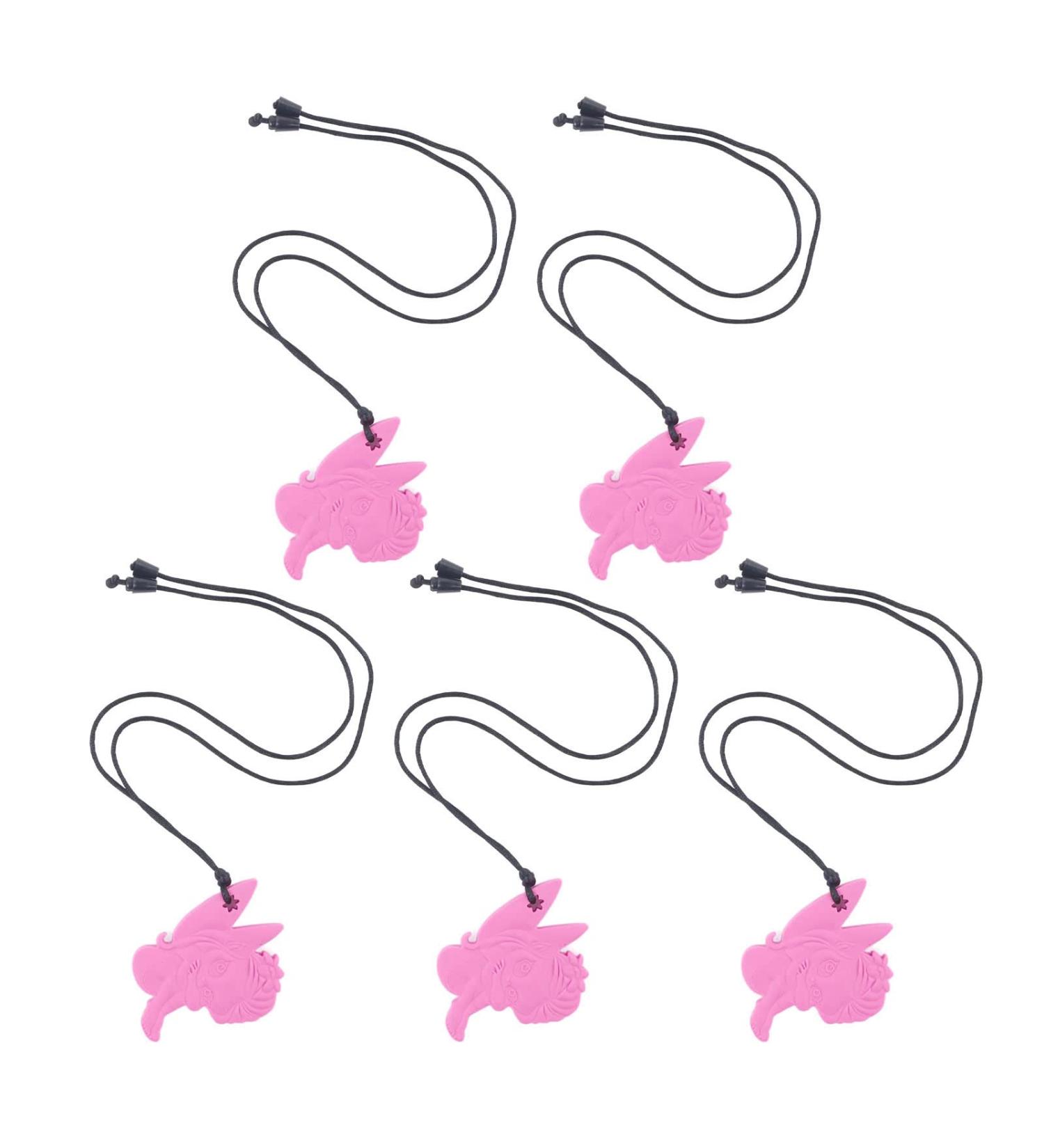5Pcs Silicone Chew Necklace Set for Toddlers - Pink Oral Sensory Teething Toy - Buy Online on GoSupps.com