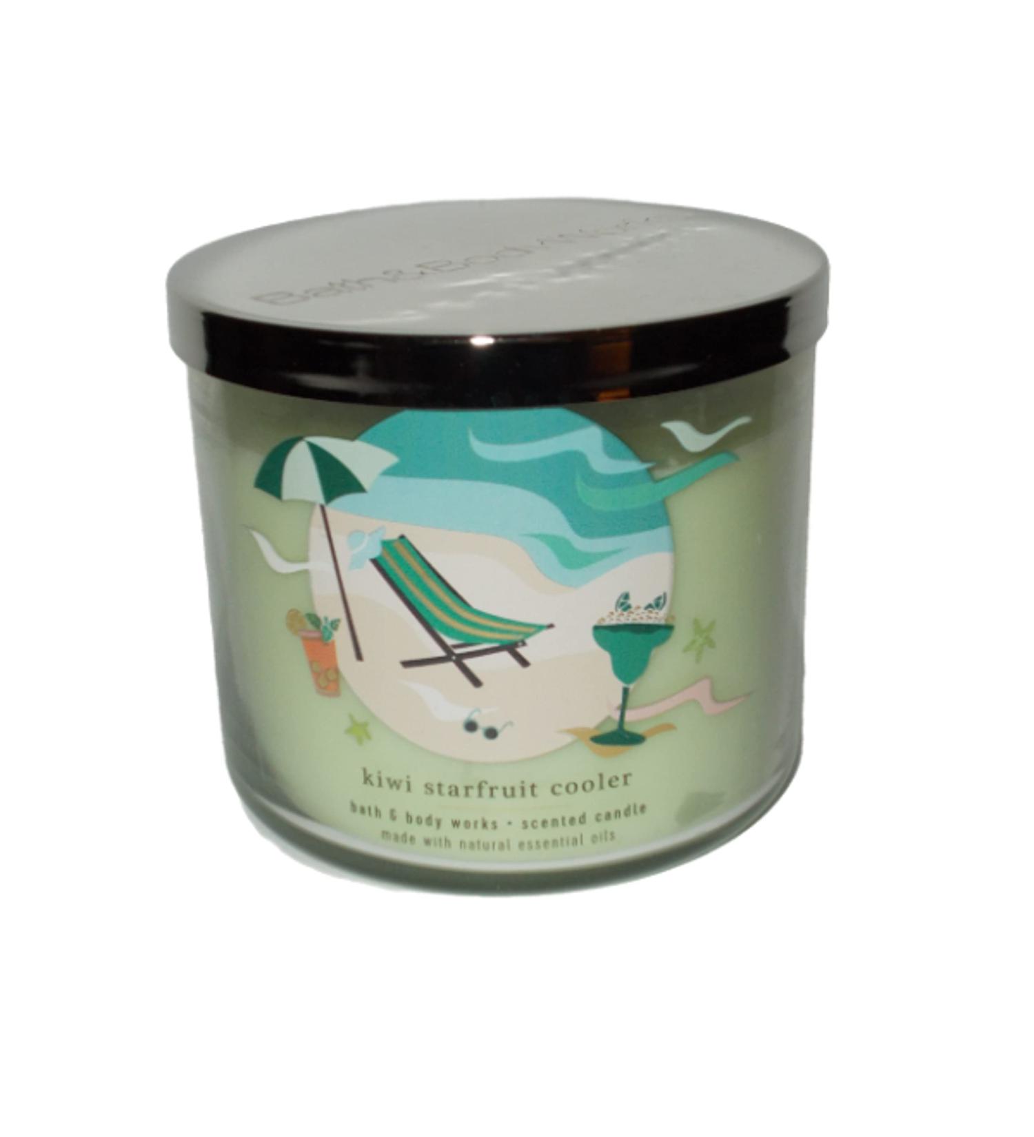 Buy Bath & Body Works White Barn 3-Wick Candle with Essential Oils - Kiwi Starfruit Cooler 14.5 oz | Summer Scents | International Shipping Available - Buy Online on GoSupps.com