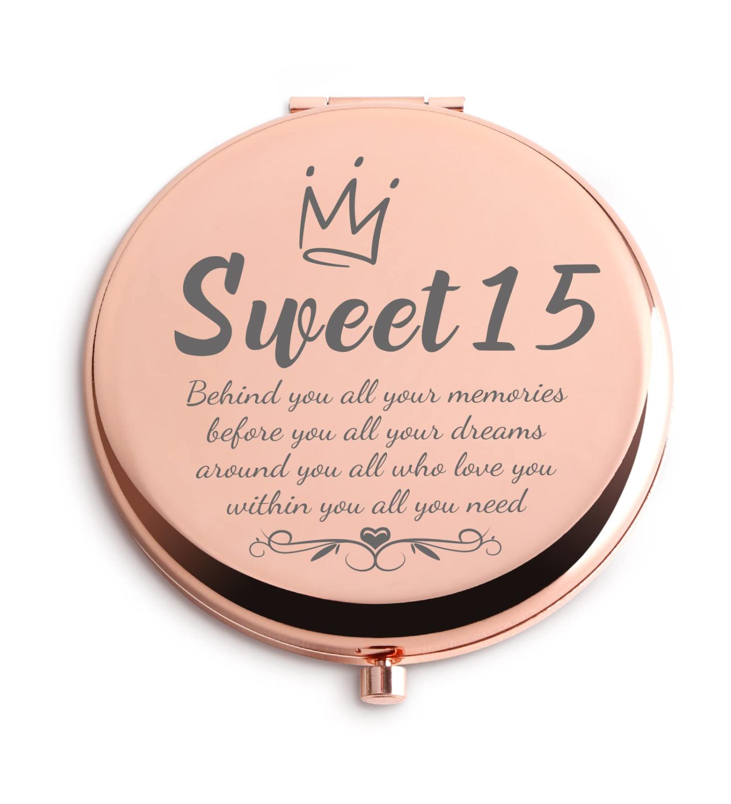 Dyukonirty Sweet 15 Quinceanera Handheld Portable Makeup Mirror - Perfect Gift for 15 Year Old Girls - Buy Online on GoSupps.com