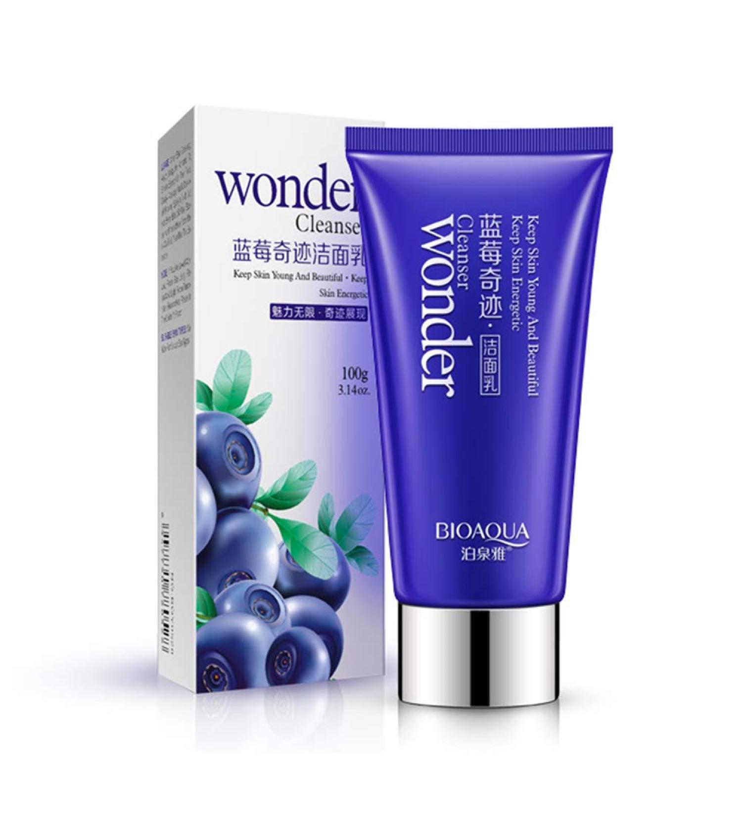 BIOAQUA Natural Herbal Skin Cleanser Blueberry Long Lasting Moisturizing Nourishing Elasticity Hydro-Lipid Balance 100g - Buy Online on GoSupps.com