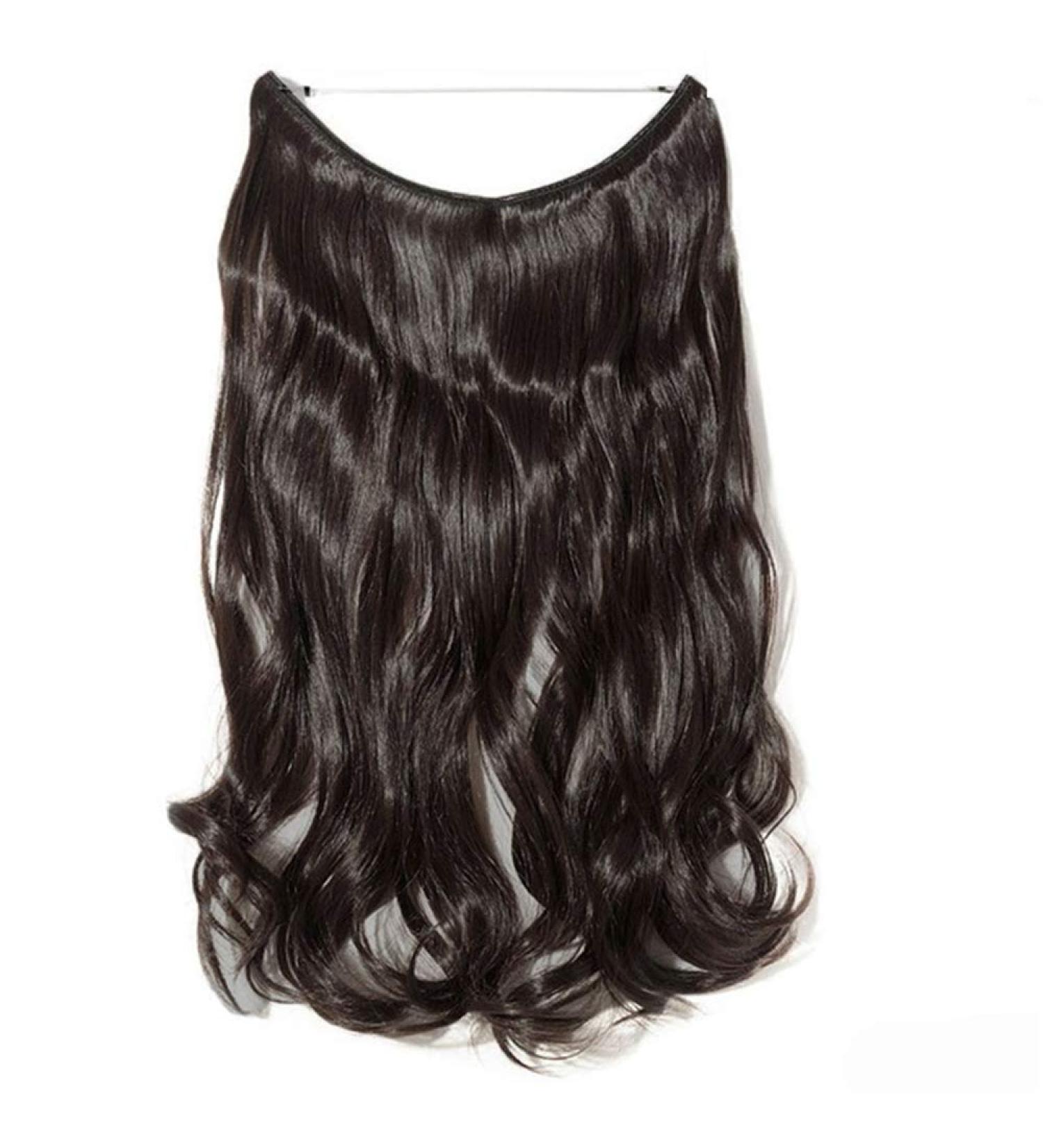 20 Synthetic Hair Heat Resistant Wig - Wavy Dark Brown Fishing Line Extension - Secret Stealth Style - Buy Online on GoSupps.com