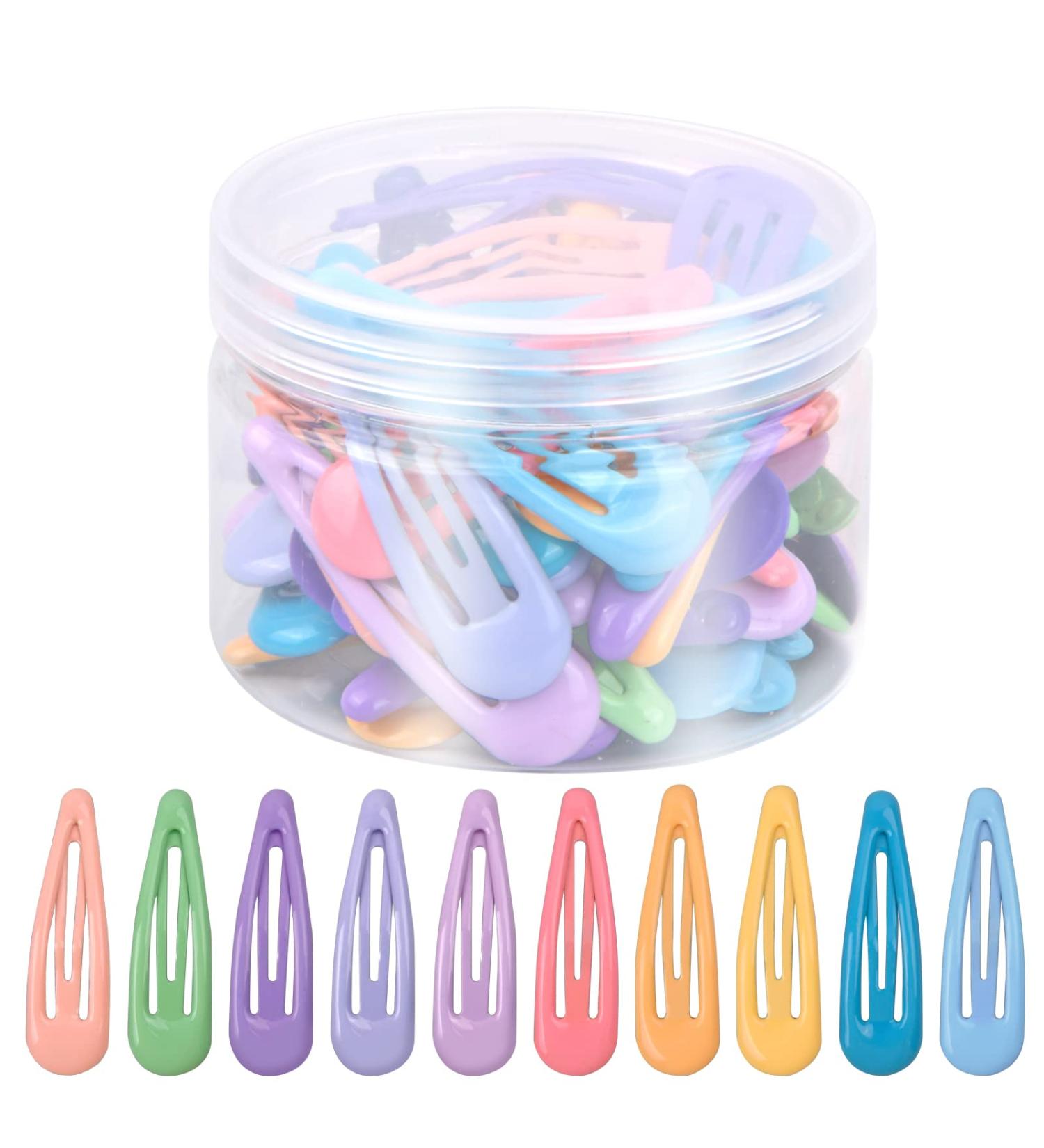 Pinsheng 60 Mini Colorful Hair Clips for Kids - Snap Metal Accessories for Girls & Toddlers (10 Colors) - Buy Online on GoSupps.com