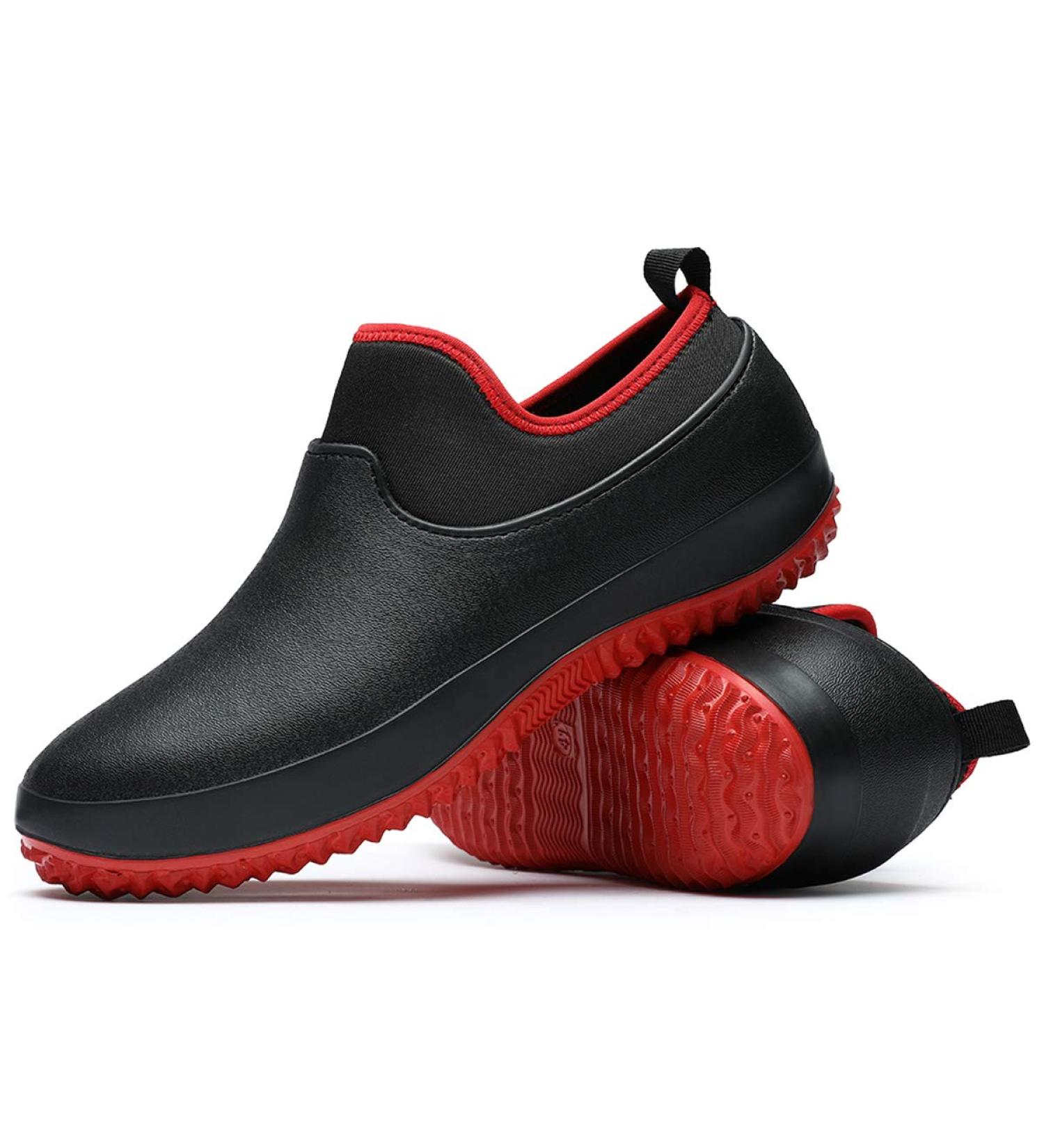 YUKTOPA Waterproof Non Slip Work Clogs Safety Shoes 14 Women/12 Men Black/Red - Buy Online on GoSupps.com