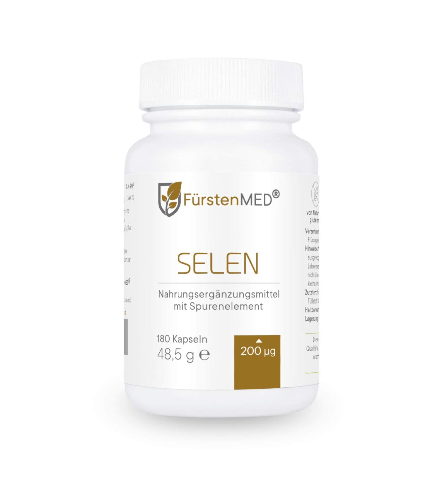 F rstenmed Selenium Capsules | 200 g High-Dosed Vegan Supplement | 180 Additive-Free Capsules for Optimal Bioavailability | International Shipping - Buy Online on GoSupps.com