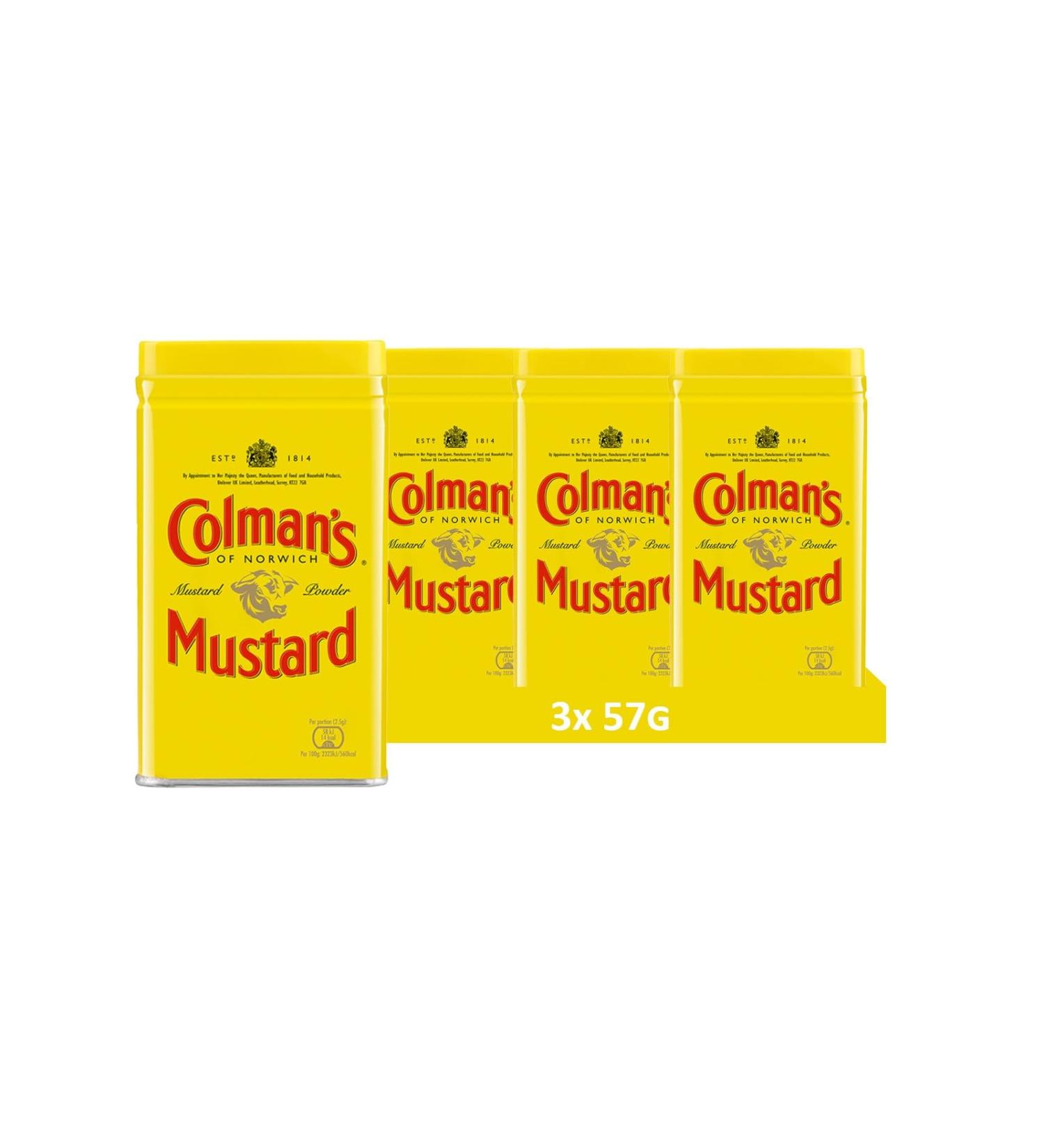 Colman's Original Mustard Powder - Vegan English Mustard Flour (3 x 57g) | No Artificial Additives - International Shipping Available - Buy Online on GoSupps.com