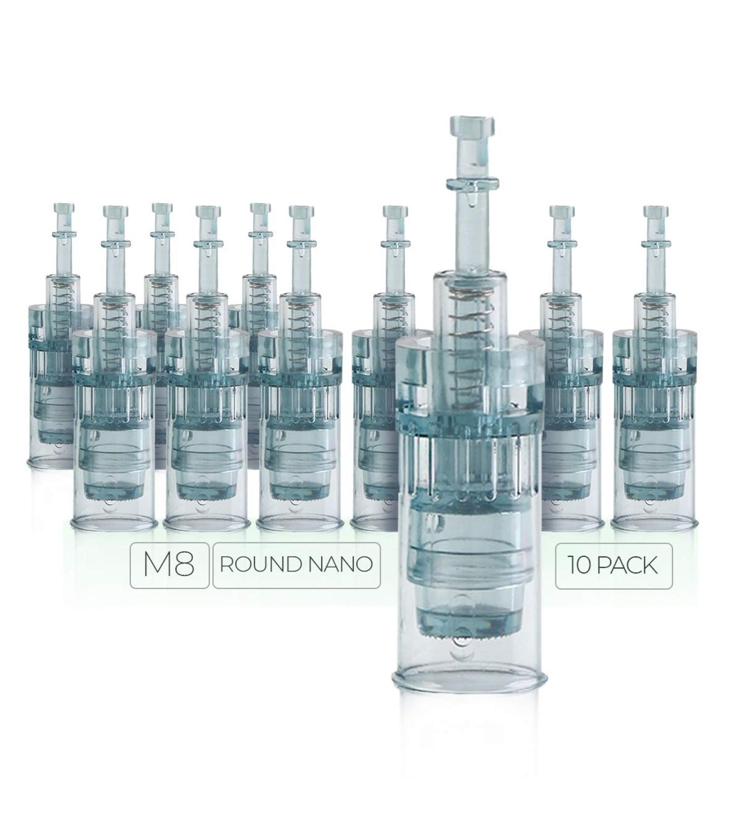 Dr. Pen Ultima M8 Replacement Cartridges - 10 Pack - Round Nano Bayonet Slot - Disposable Parts - Buy Online on GoSupps.com