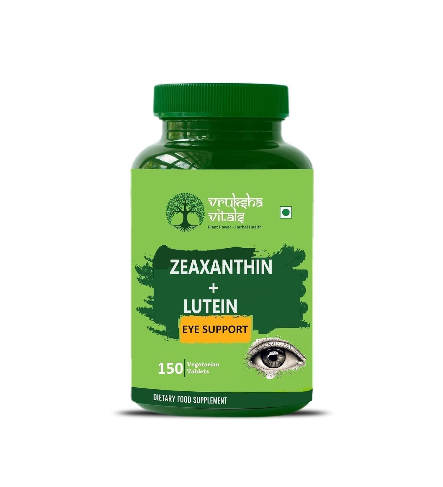 Generic Eye Support Lutein and Zeaxanthin (100 mg) 150 Tablets/Capsules Supplement with Astaxanthin Vitamin A Vitamin C Vitamin E Bilberry Beetroot and Carrot Extracts - Buy Online on GoSupps.com