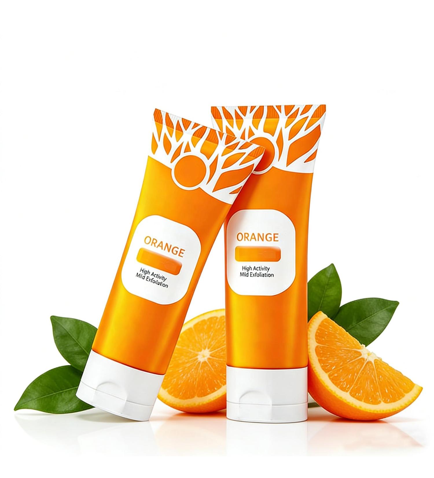 2PCS Orange Exfoliating Gel For Face & Body Exfoliating Cleansing Gel Scrub Moisturize Skin All Types Skin - Buy Online on GoSupps.com