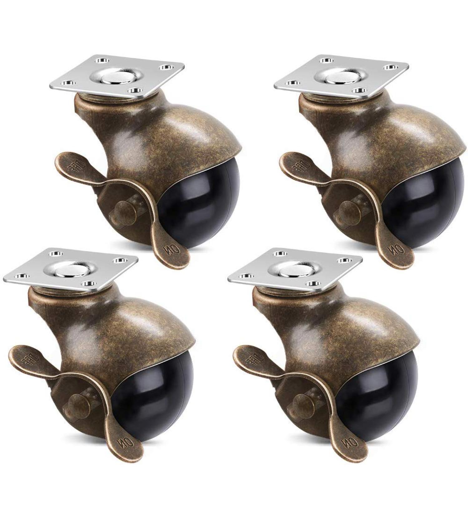 2 inch Ball Caster Wheel Antique Swivel Caster with Top Plate 360 Rotated Mute and Smooth for Office Chairs Sofas - Buy Online on GoSupps.com