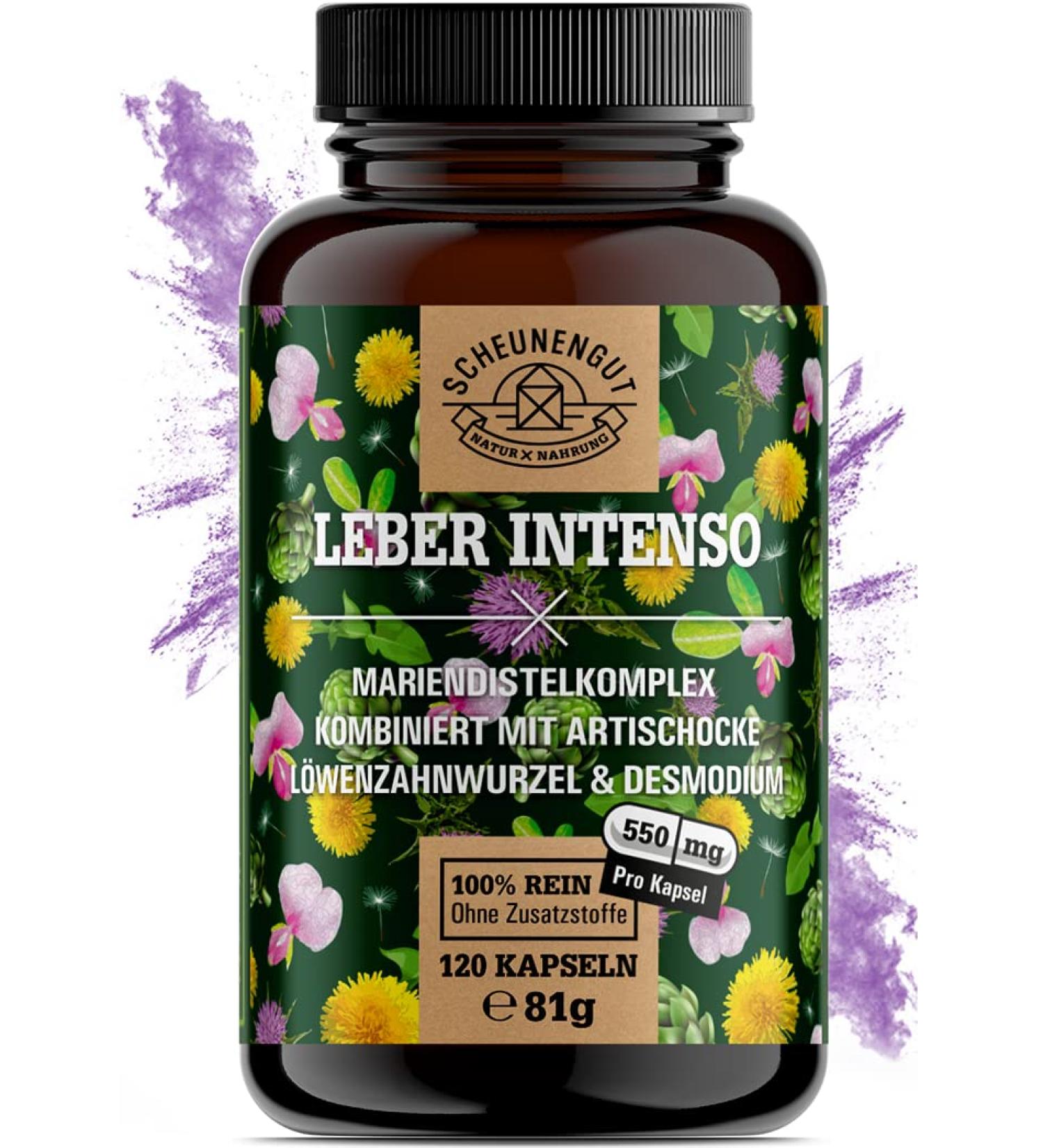 Liver Intenseo High-Dose Liver Complex - 120 pcs with 80% Silymarin Dandelion Artichoke & Cynarin - Lab Tested | Scheunengut International Shipping - Buy Online on GoSupps.com