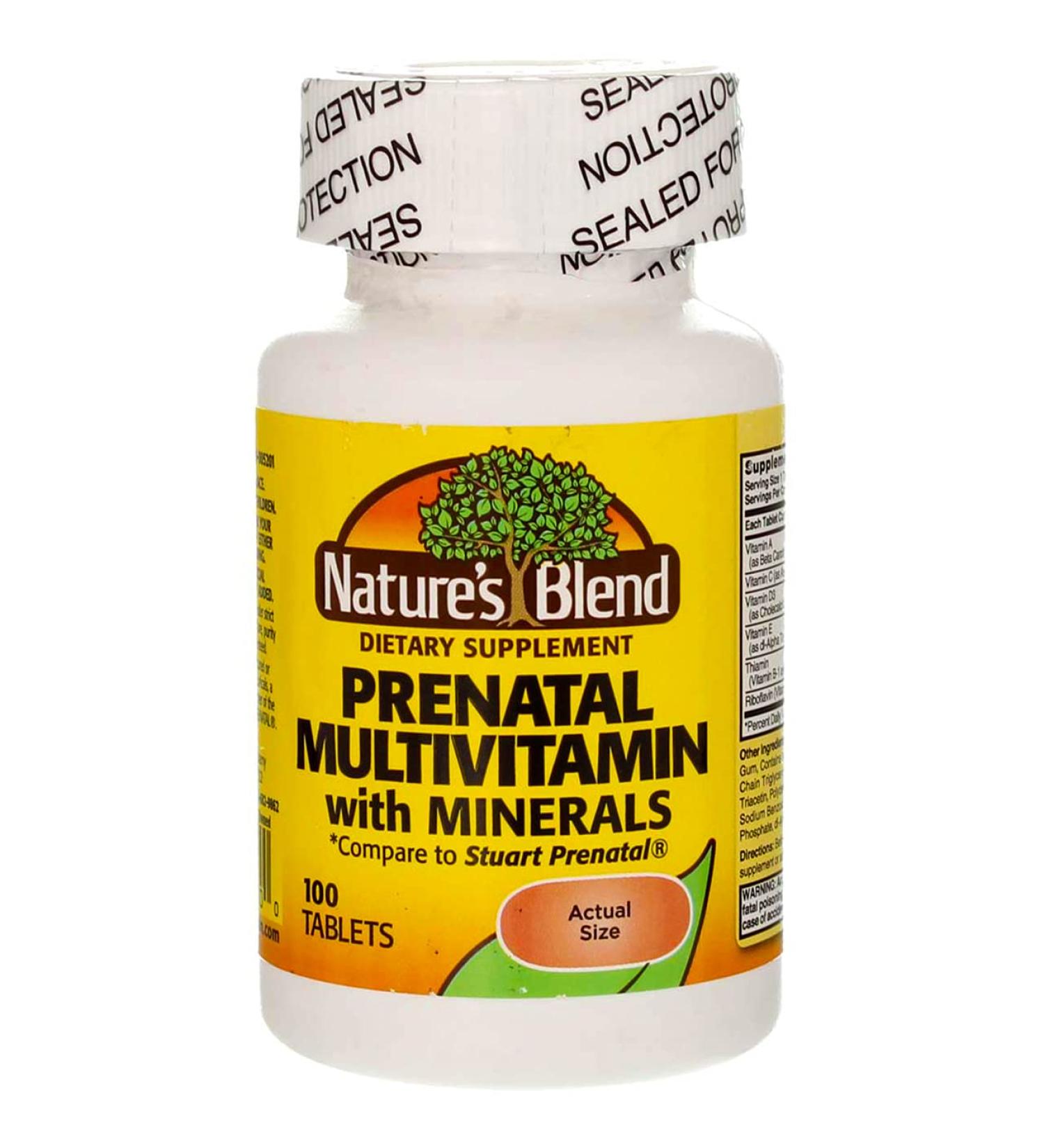 Nature's Blend Prenatal Formula Multivitamin 100 Tabs - 100 Count Pack | 1AA26 - Buy Online on GoSupps.com