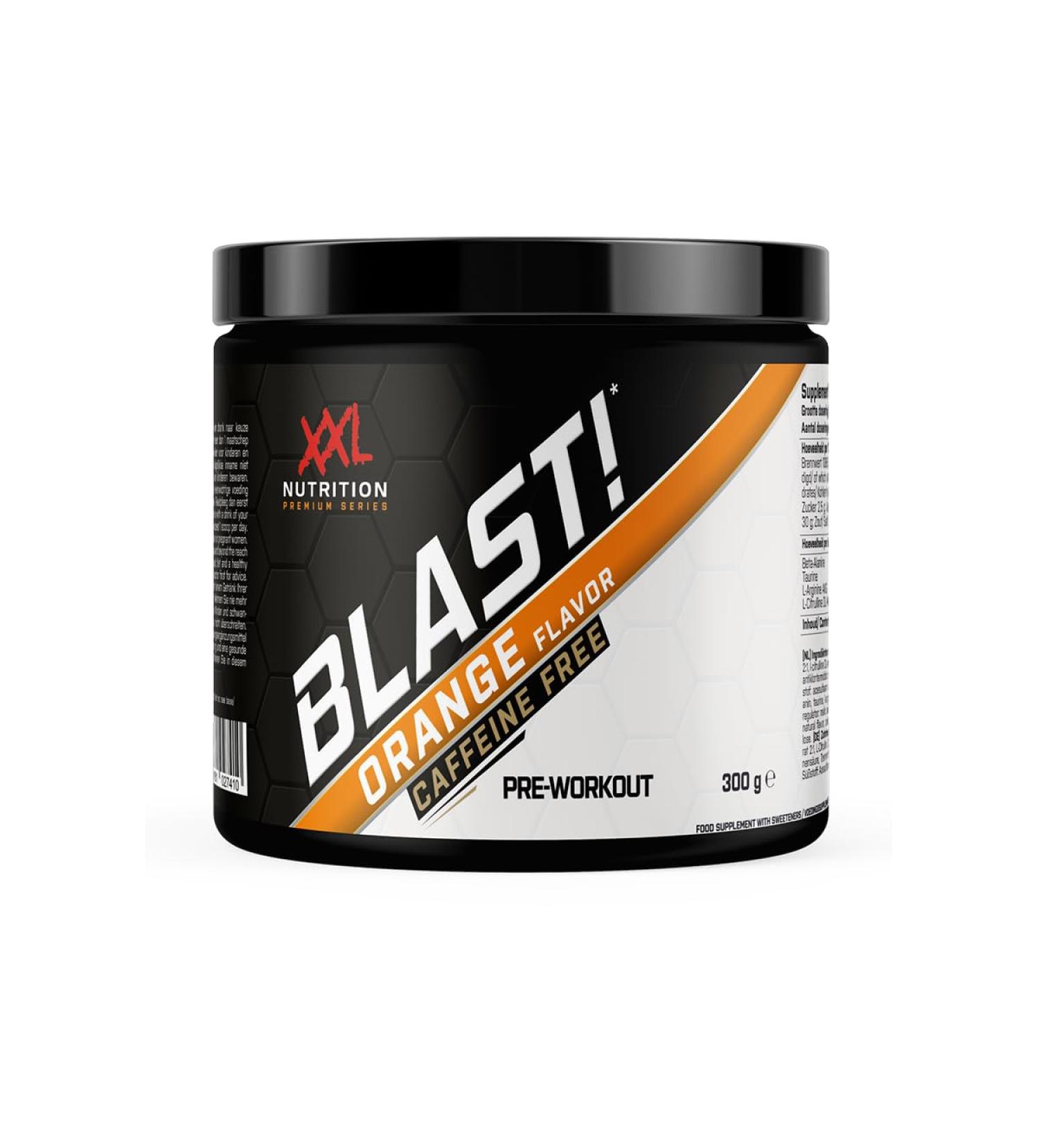 XXL Nutrition Blast Pre Workout Orange Caffeine Free 300 grams