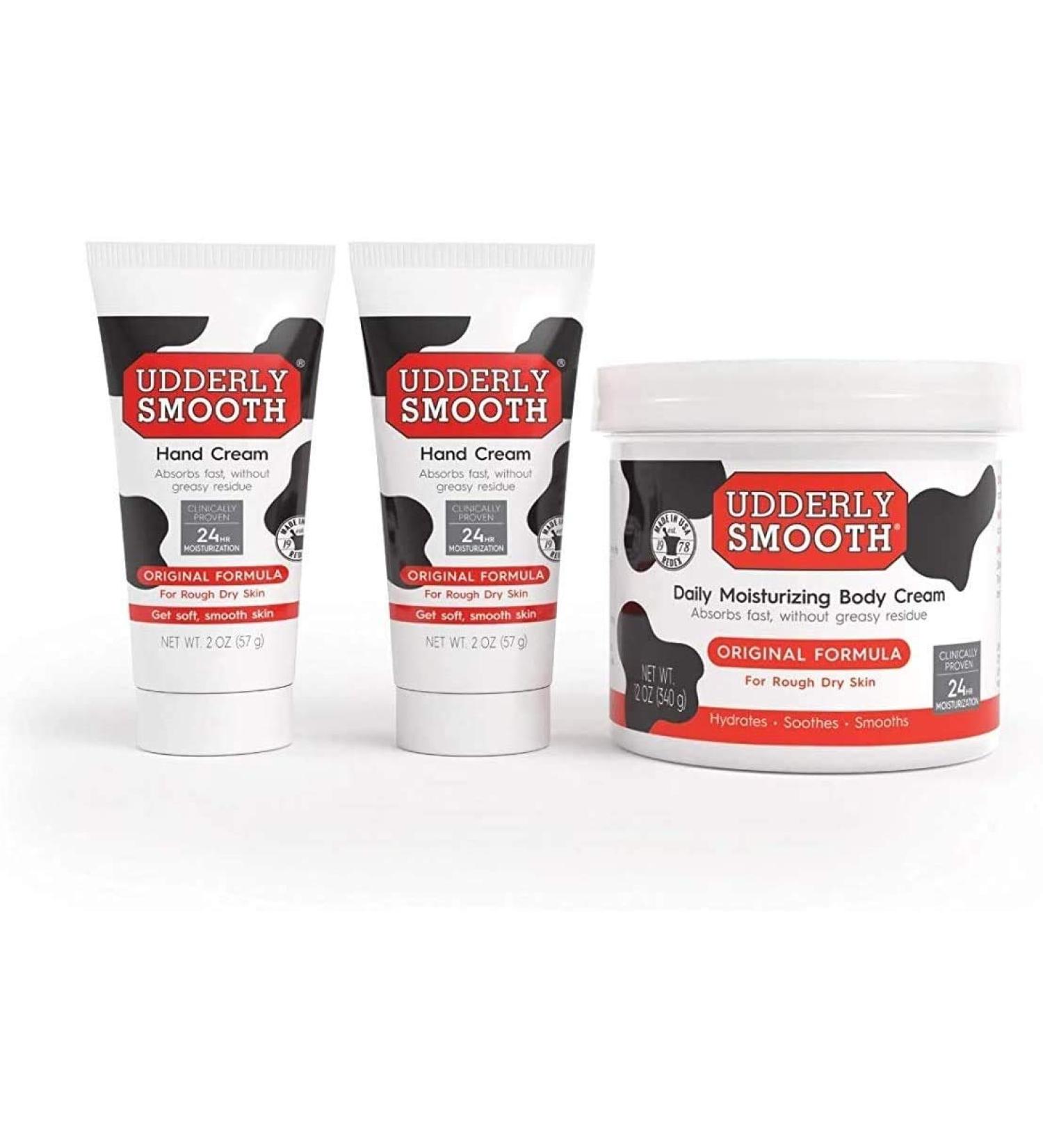 Udderly Smooth Non-Greasy Hand and Body Moisturizer Cream Bundle - 3 Pack Kit - Buy Online on GoSupps.com