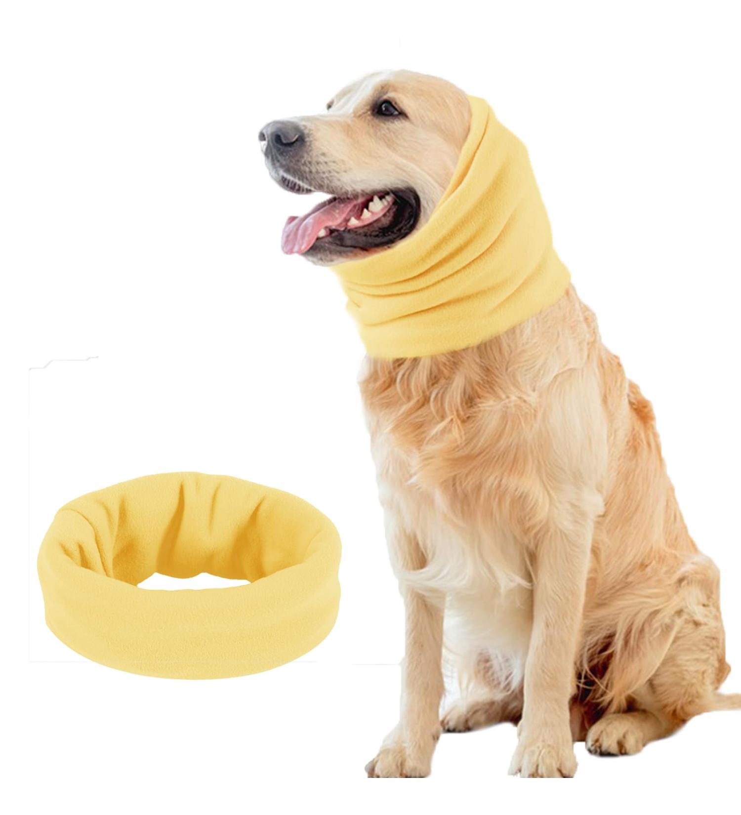 Pattepoint Dog Snood - Noise Protection & Anxiety Relief Ear Muffs for Dogs - Yellow, Medium - Buy Online on GoSupps.com