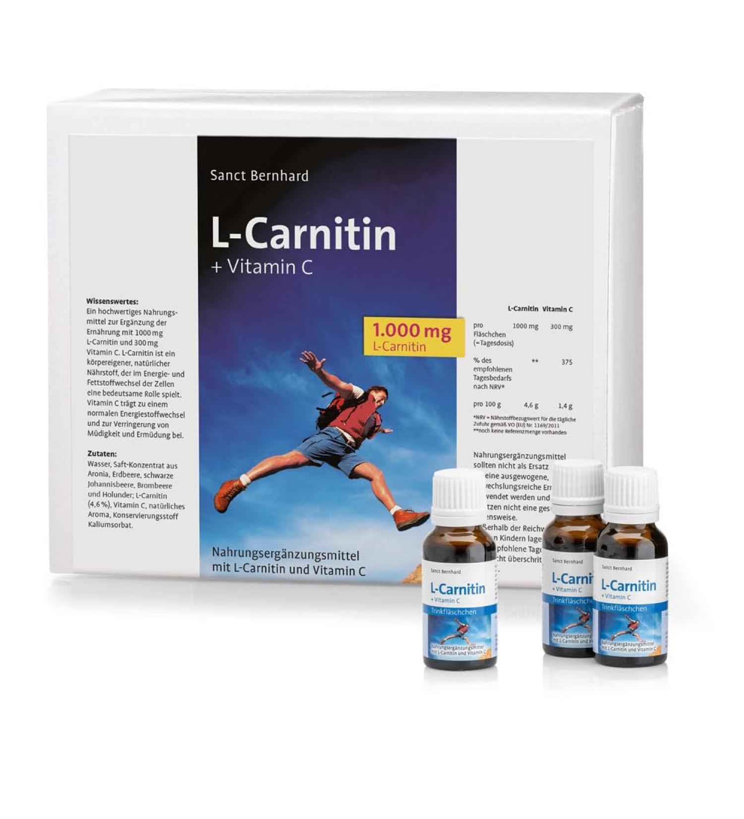 Sanct Bernhard L-Carnitine + Vitamin C drinking bottle 1000 mg pure L-Carnitine and 300 mg Vitamin C content 600 ml