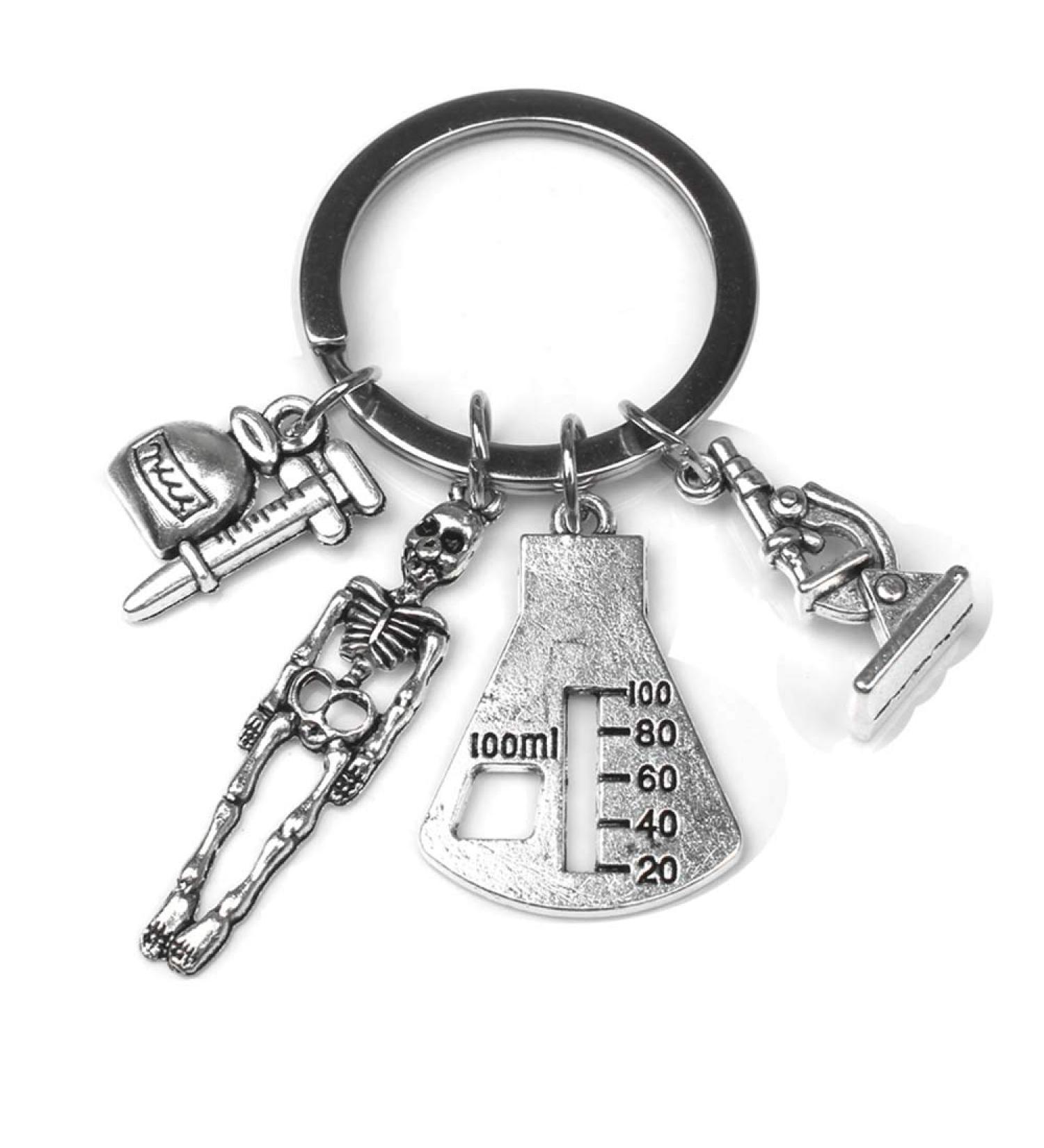 Medical key chain needle syringe stethoscope cute keychain jewelry gift DIY handmade (#13)