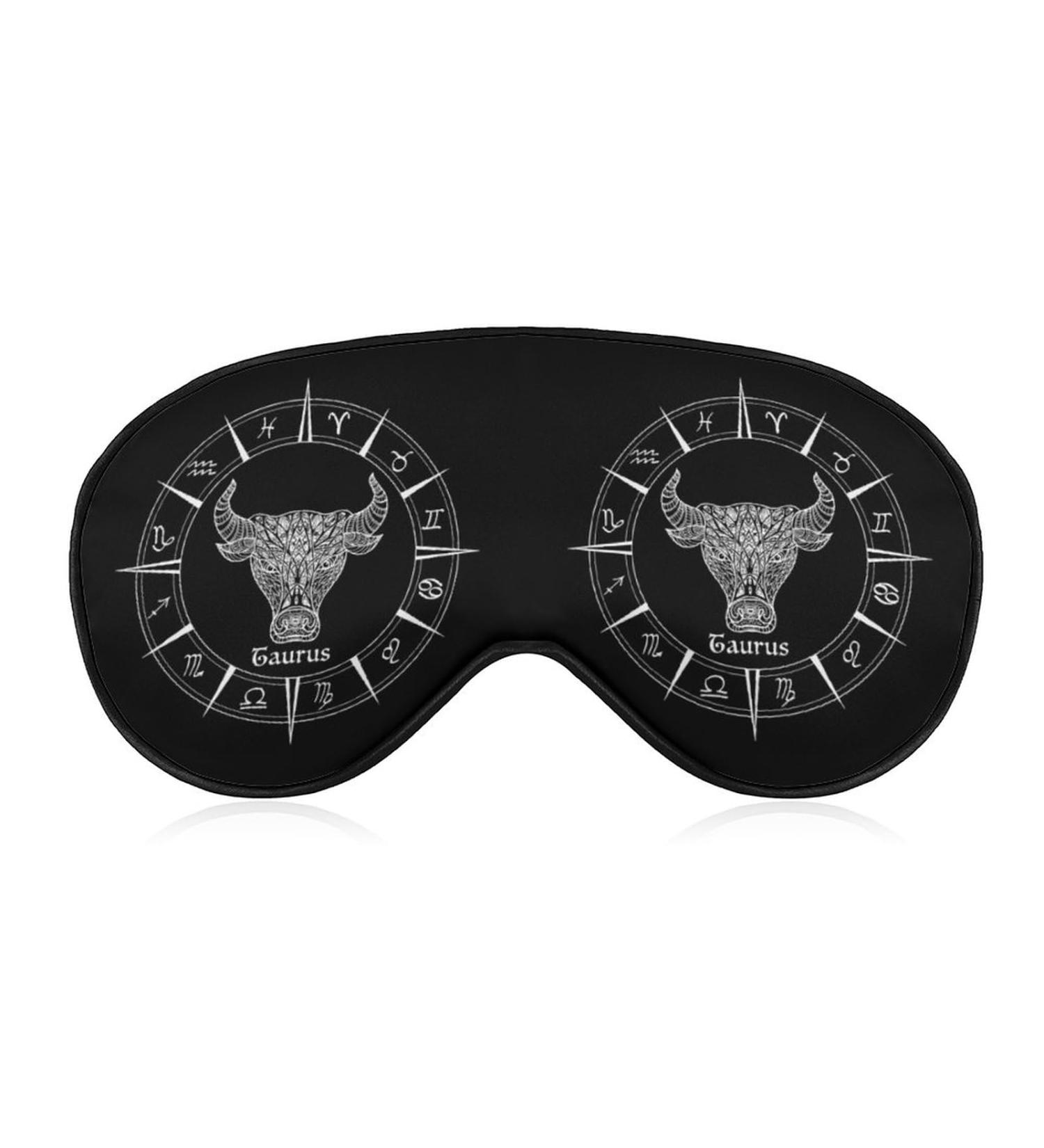 Zodiac Sign Taurus Sleep Mask Eye Cover for Sleeping Blindfold with Adjustable Strap Blocks Light Night Travel Nap for Men Women - Buy Online on GoSupps.com