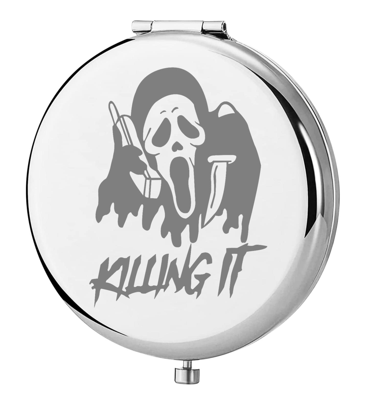 TGBJE Horror Movie Lover Gift Killing It Pocket Mirror Horror Movie Inspired Gift Ghost Face Compact Mirror Halloween Party Gift (Killing it Mirror) - Buy Online on GoSupps.com