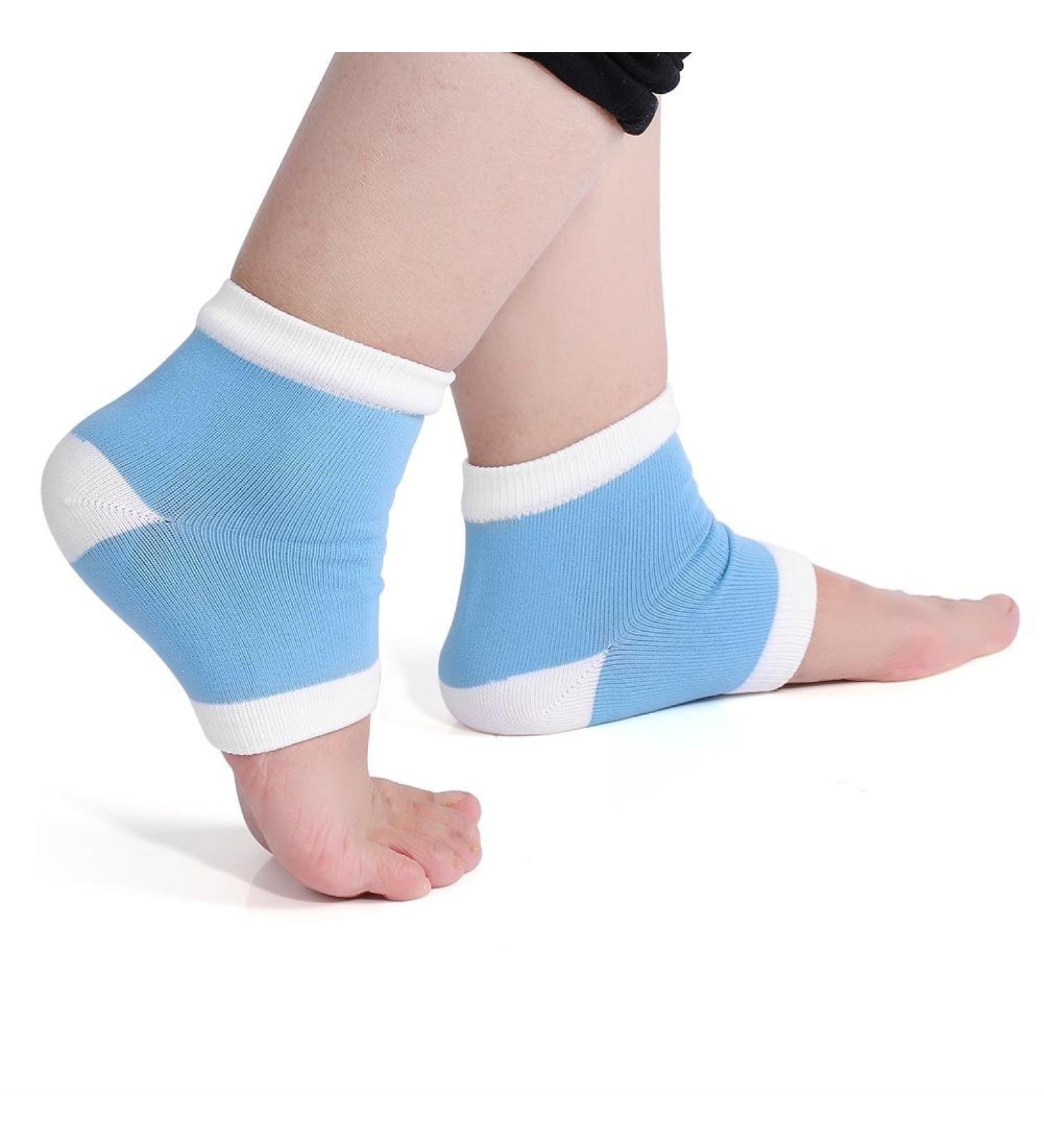 Buy Angrek Washable Gel Spa Heel Socks - 2 Piece Moisturizing Pedicure Care for Dry Cracked Feet - Open Toe Protection (Blue) - Buy Online on GoSupps.com