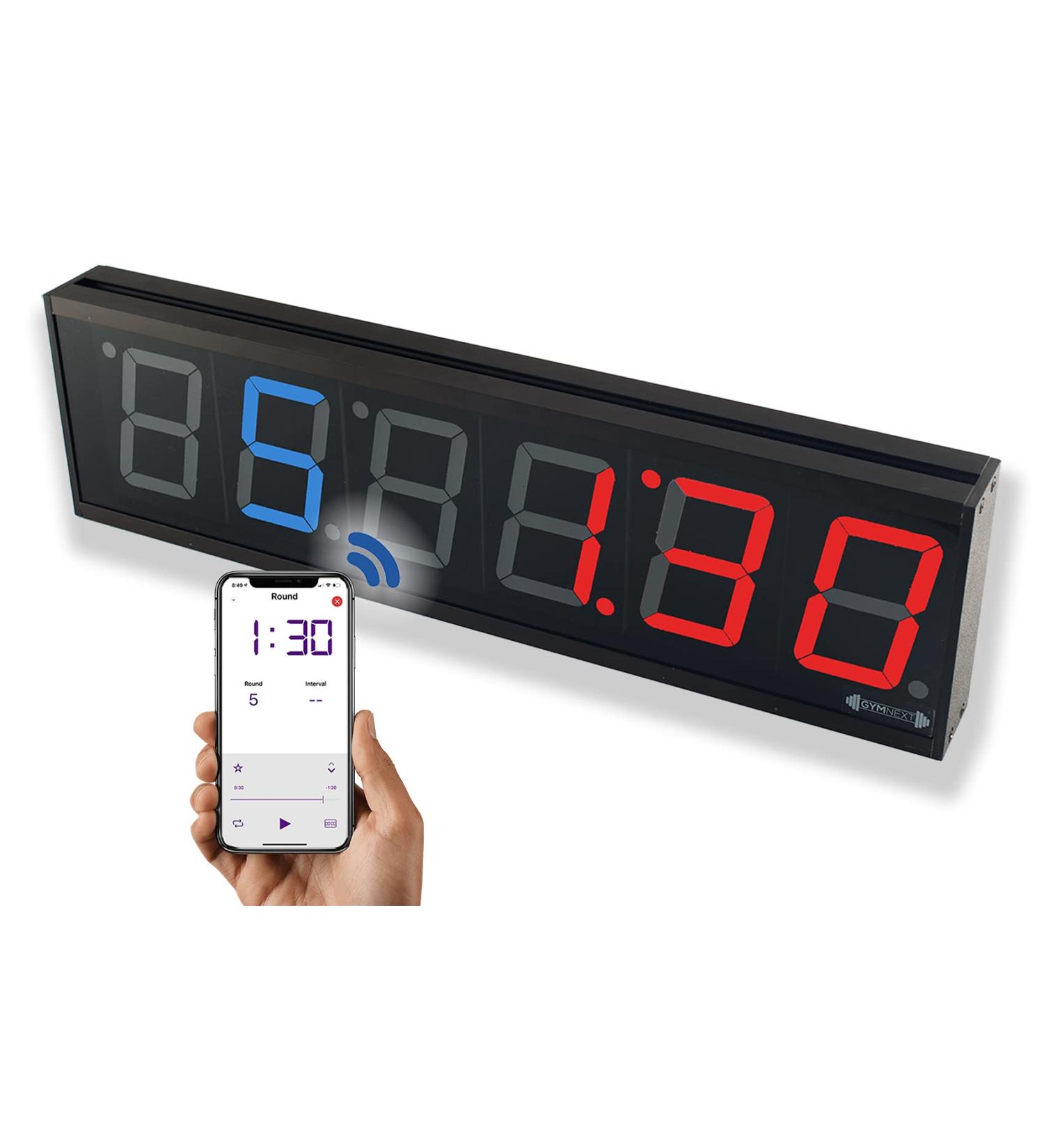 Bluetooth App-Controlled GymNext Flex Timer with Large 4.0 Digits for Crossfit, Tabata, MMA & More - Buy Online on GoSupps.com