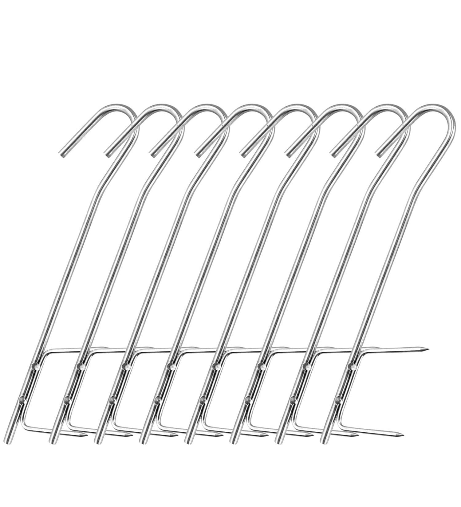 Cyiou 8-Piece Stainless Steel Meat Hooks | Reusable Grilling & Smoked Fish Hooks for Perfect Results - Buy Online on GoSupps.com