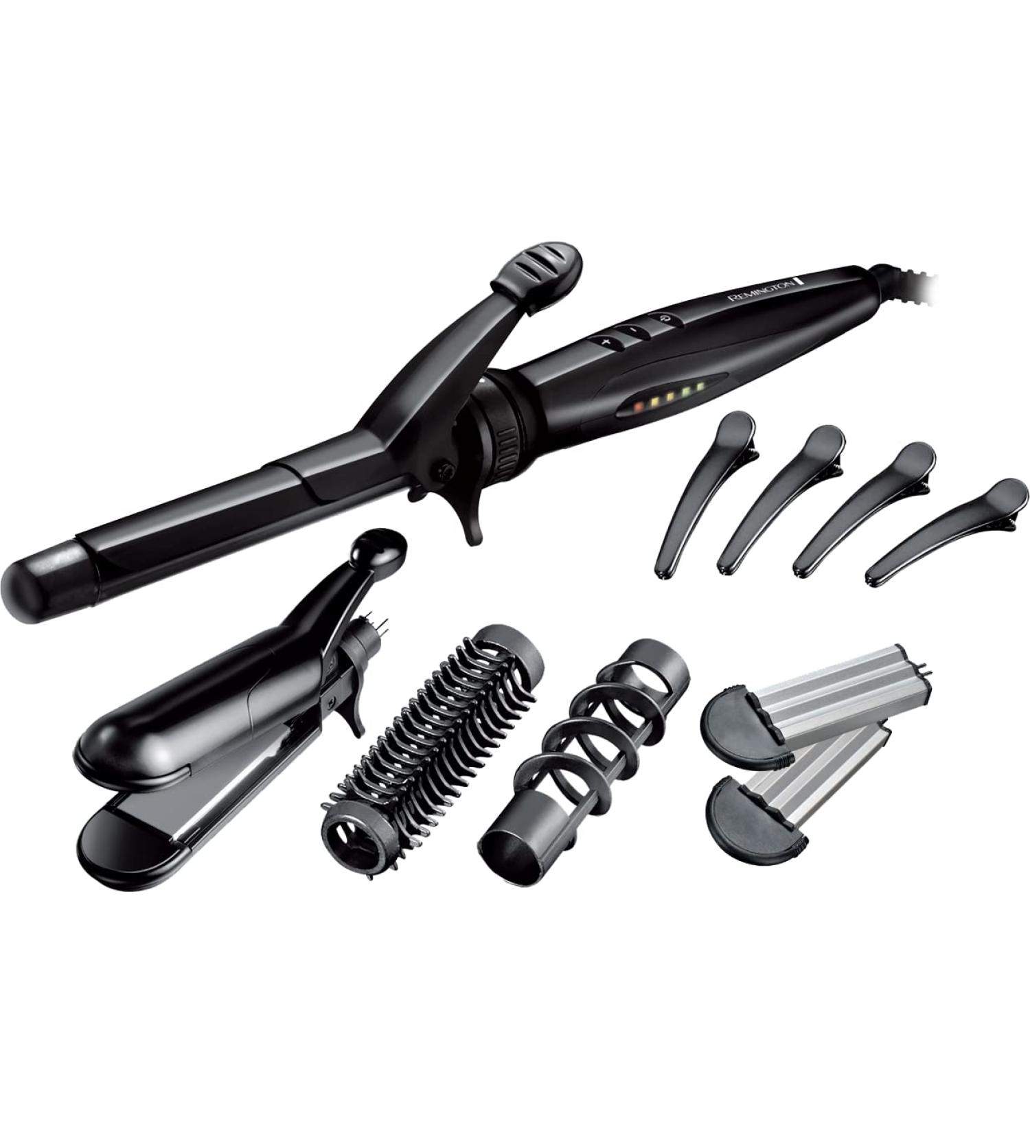 Remington S8670 Multi-Style Reversible Styling Plates 19mm Curling Tong Round Brush Spiral Curling Attachment Clips - Black - Buy Online on GoSupps.com