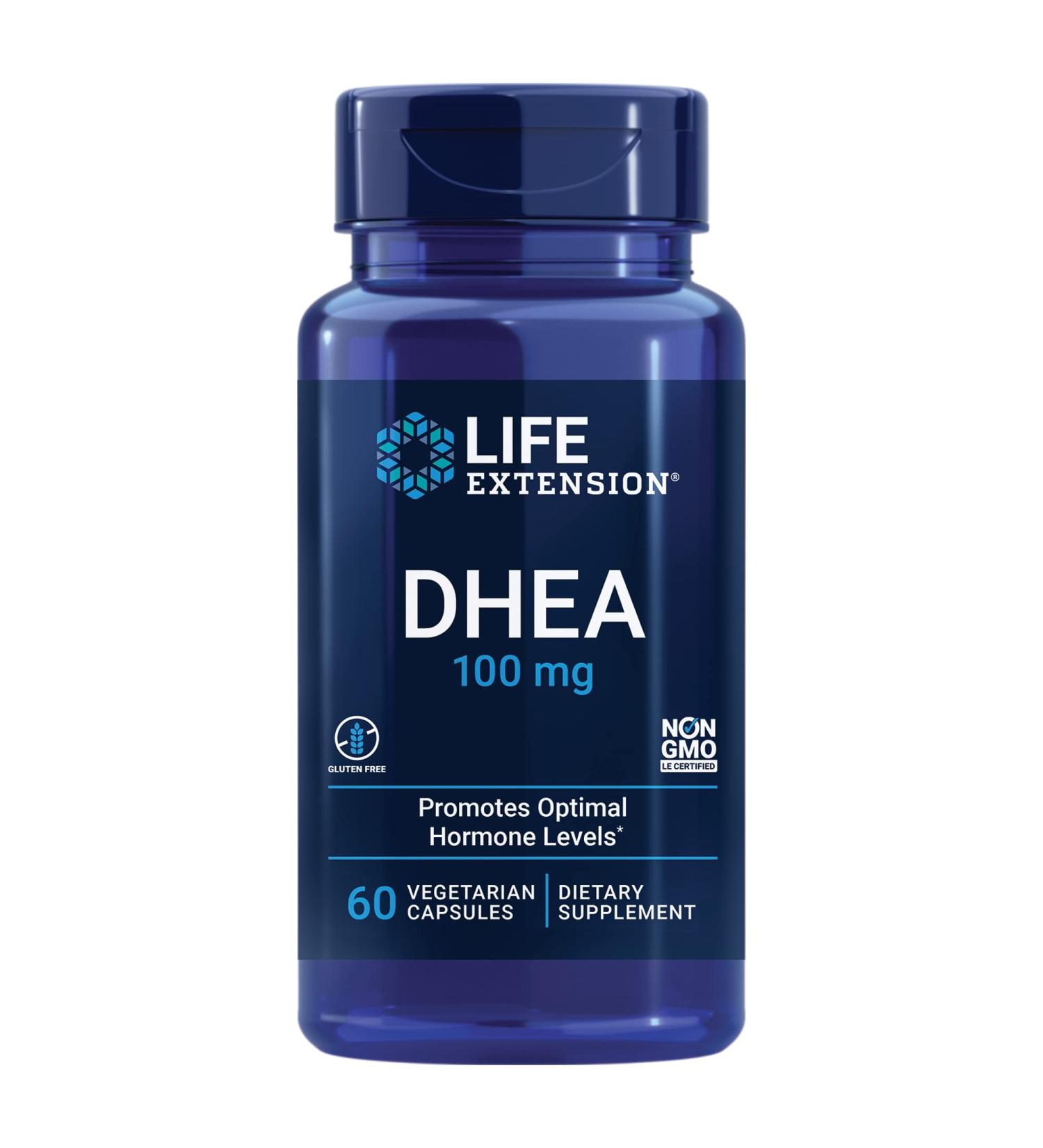 Life Extension DHEA 100 mg - 60 Vegetarian Capsules for Hormonal Balance - Buy Online on GoSupps.com