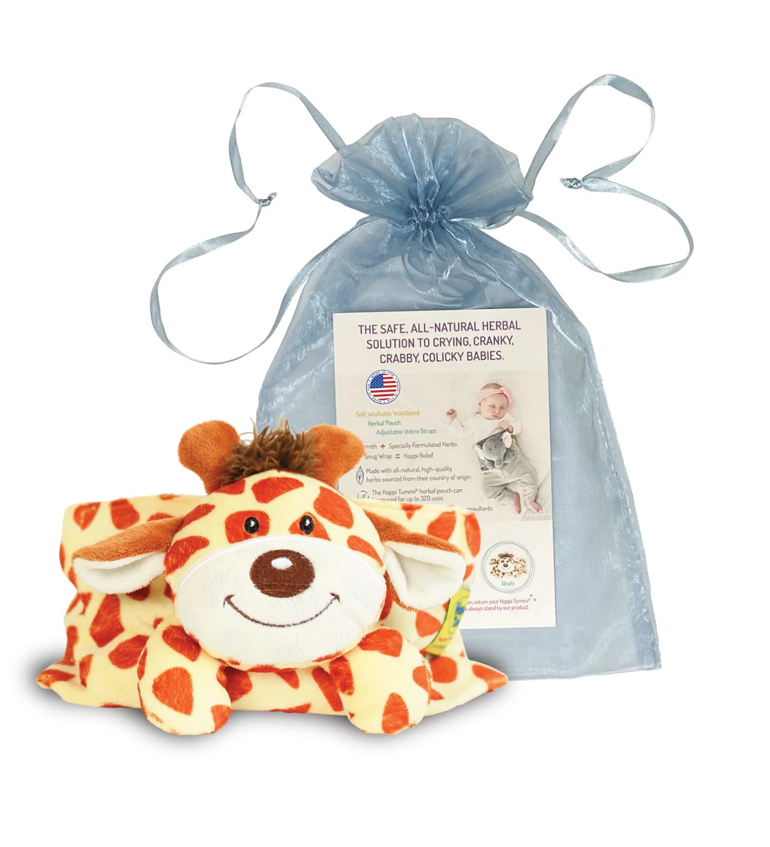 Happi Tummi Baby Gas Relief Wrap | Natural Herbal Therapy for Colic & Upset Stomachs | Infant Gas Relief - Giraffe Design - Buy Online on GoSupps.com