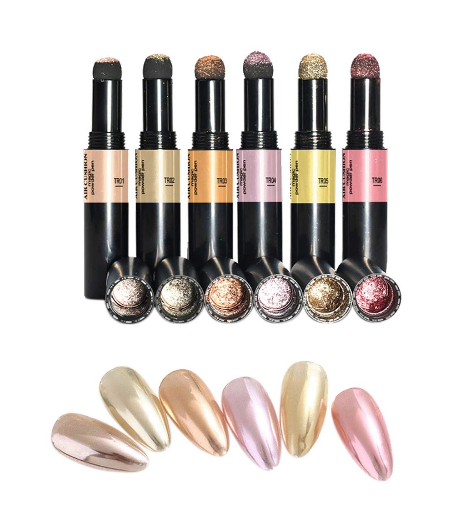 Chrome Air Cushion Nail Glitter Pen - Holographic Mirror Effect for Long Lasting DIY Nail Art - Buy Online on GoSupps.com