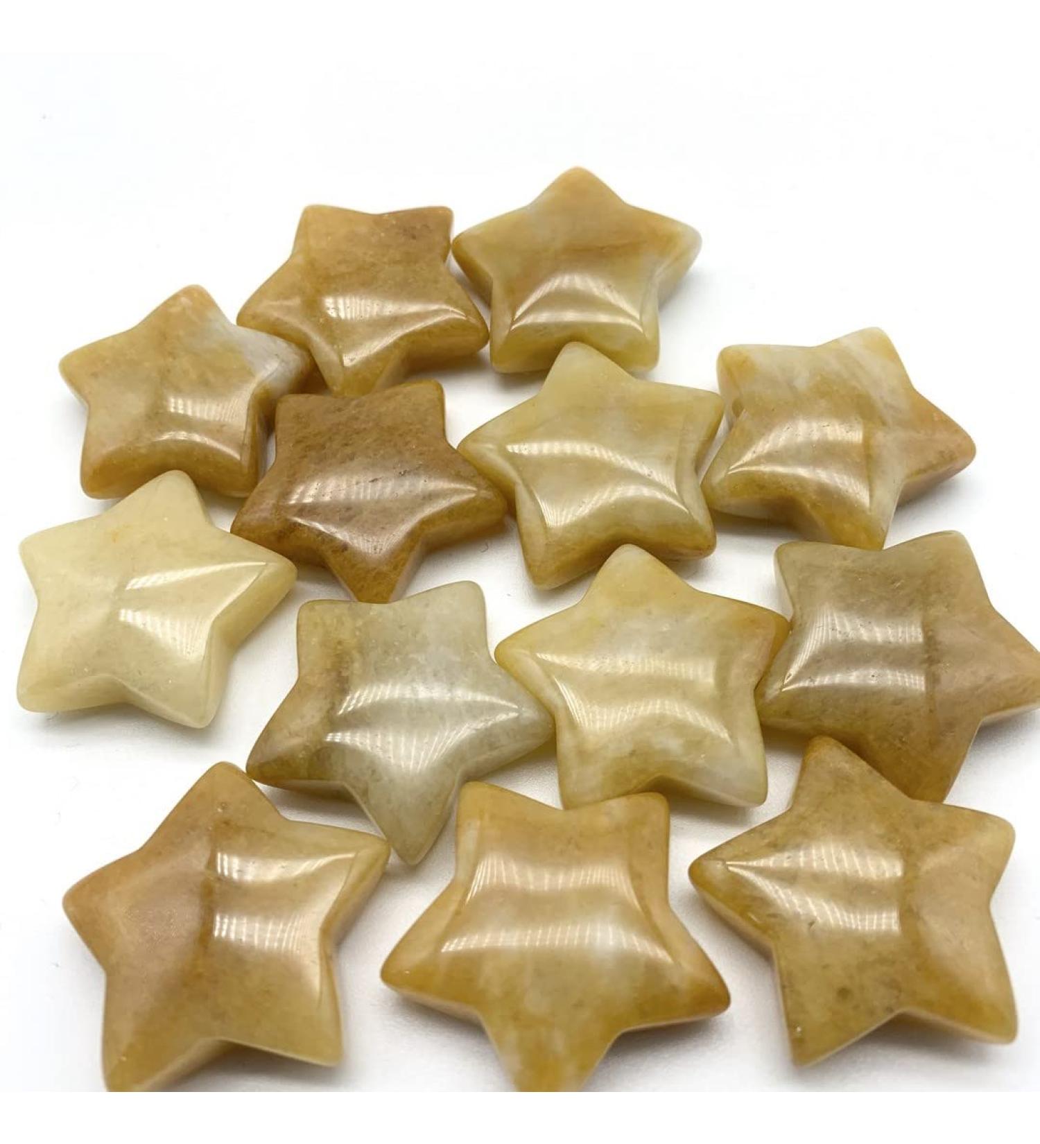 Crystal Natural Yellow Urine Crystals Stone Carved Star Shaped Smooth StoneCrystals Room Decoration Can be Used for Natural Stones Household Stone Mineral Specimen - Buy Online on GoSupps.com