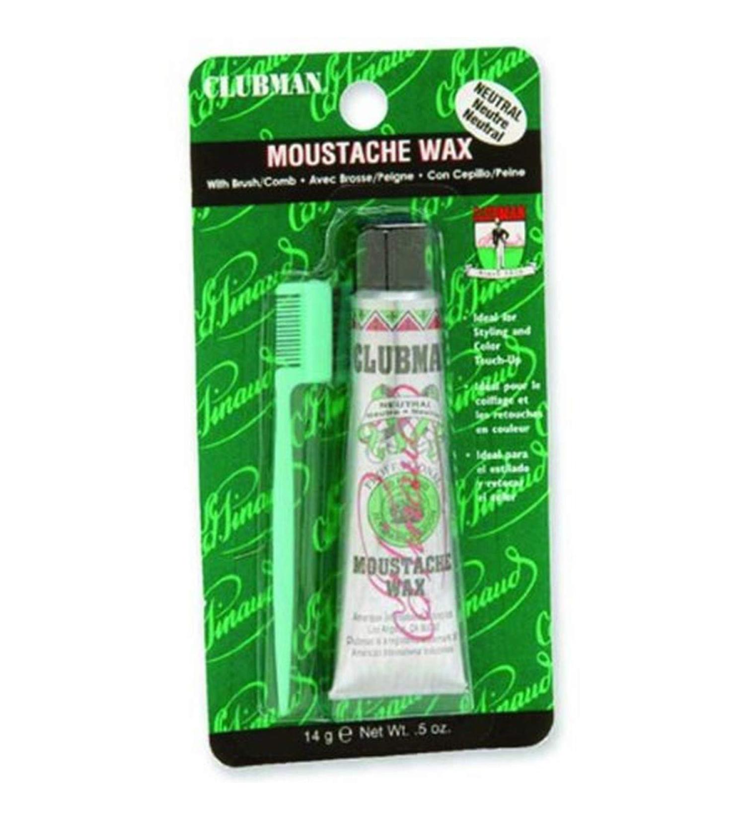 Clubman Pinaud Moustache Wax with Free Brush/Comb Applicator, Neutral, 0.5-Ounce (Pack of 3) Coconut 0.5 Ounce (Pack of 3)