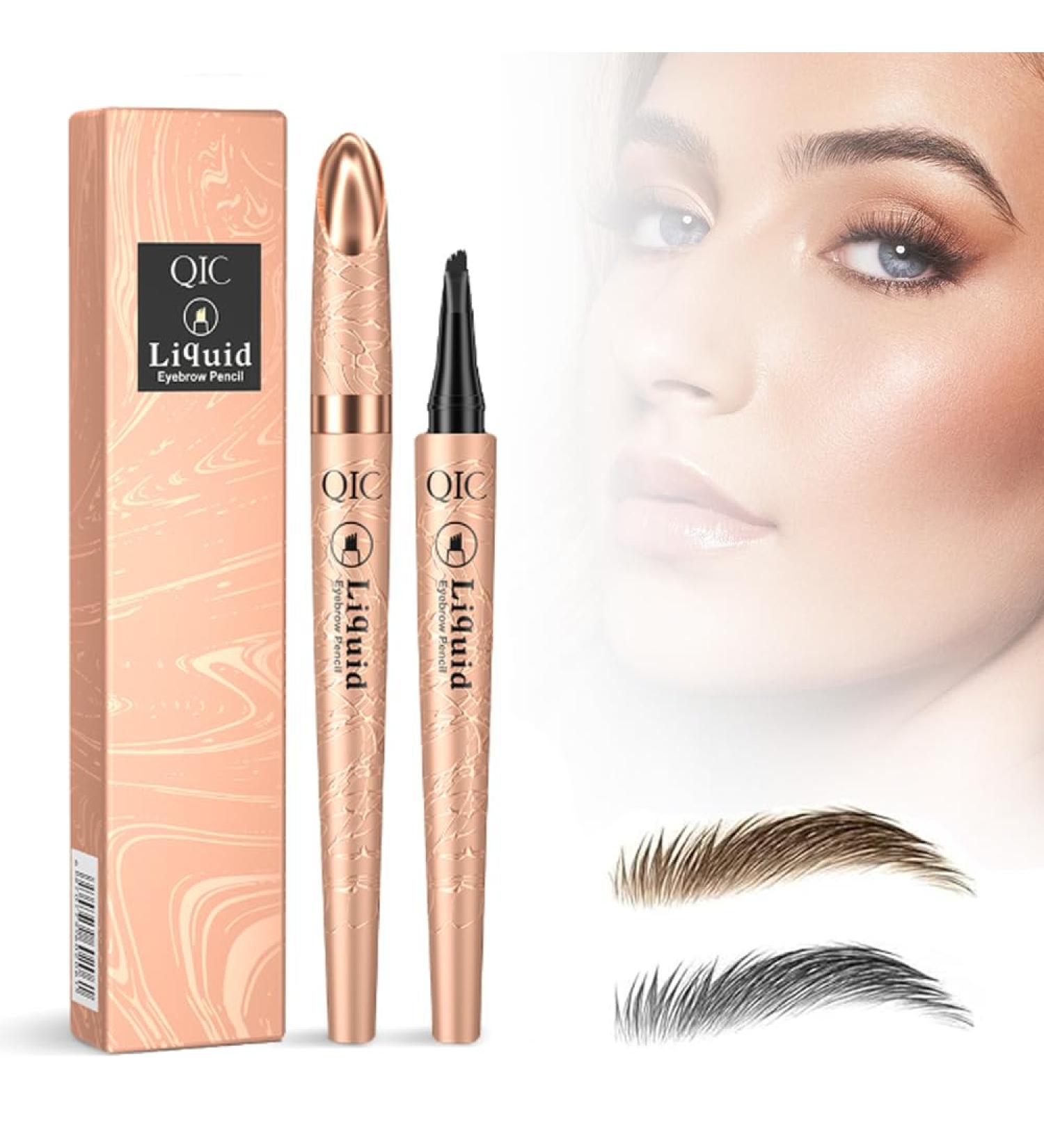 2024 New Magic Eyebrow Pencil with 4 Fork Tip 3D Microblading Eyebrow Pencil Natural Makeup Fine Stroke Magic Eyebrow Pencil Long-Lasting Natural Waterproof Eyebrow Pencil Stay on All Day Grey + Light Coffee - Buy Online on GoSupps.com