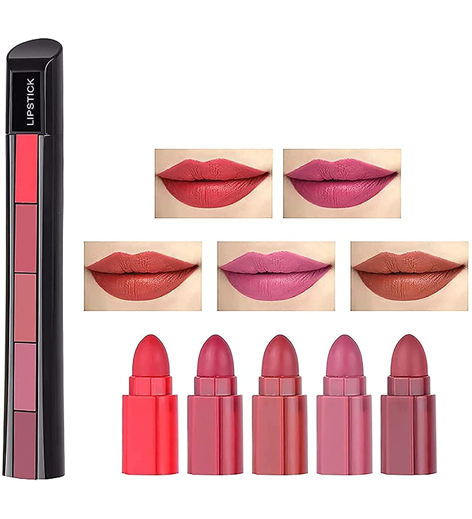  Hikaka Classic 5-in-1 matte lipstick non-marking waterproof long-lasting smooth soft to wear full color coverage non-sticky glossy moisturizing for women (A) - Buy Online on GoSupps.com