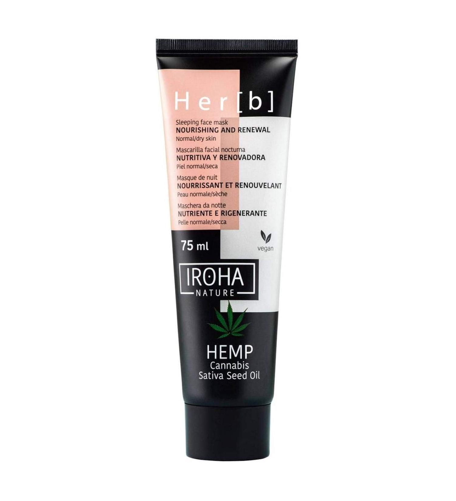 Iroha Hemp Series Sleep Mask 75ml - Hydrating Overnight Face Mask for Glowing Skin | Shop Internationally - Buy Online on GoSupps.com
