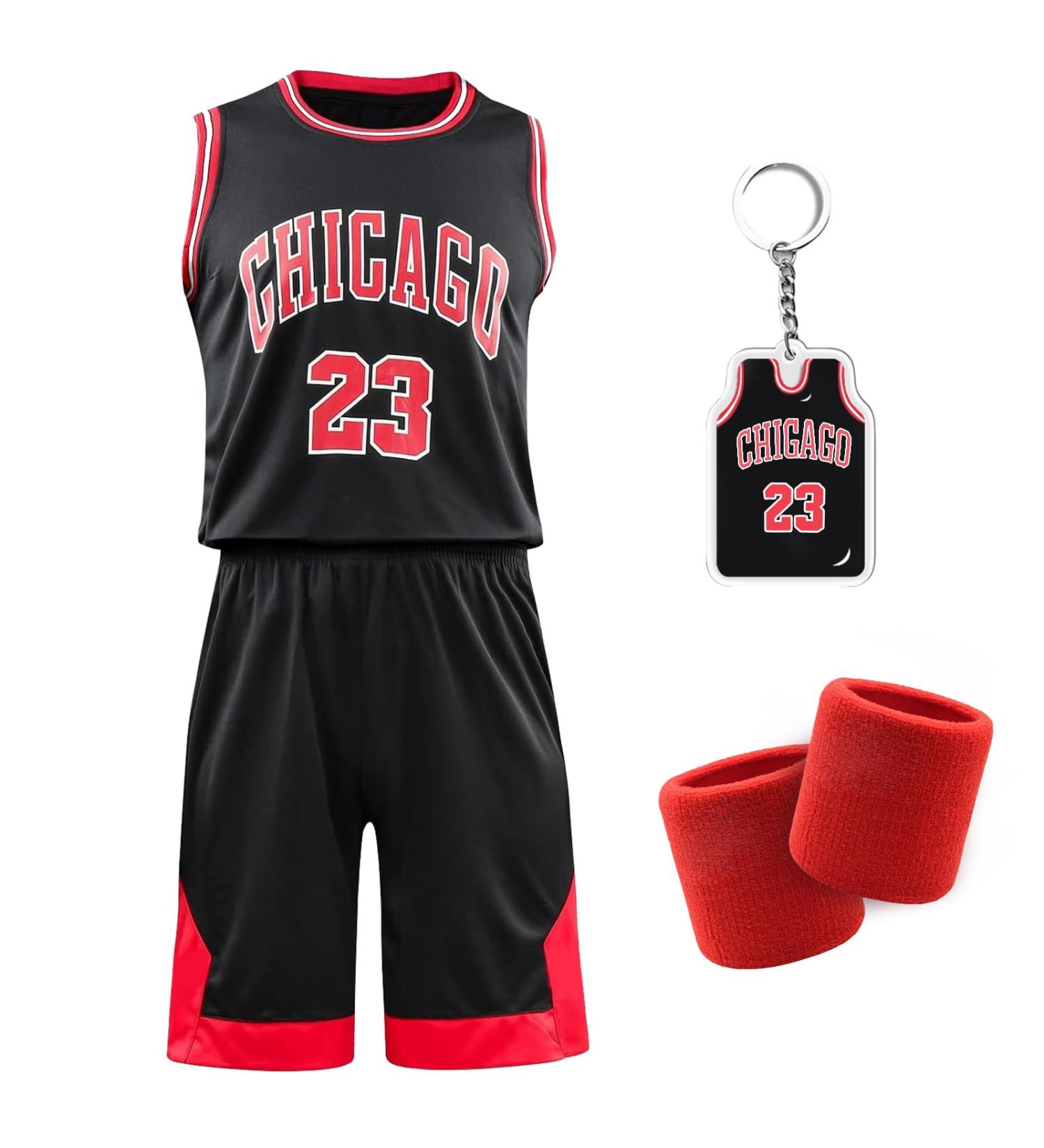 Pardofelis Boys Basketball Jersey Set - Quick-Dry Sleeveless Shirt & Shorts with Wrist Wraps | High-Quality Training & Game Apparel - Size 28 Black - Buy Online on GoSupps.com