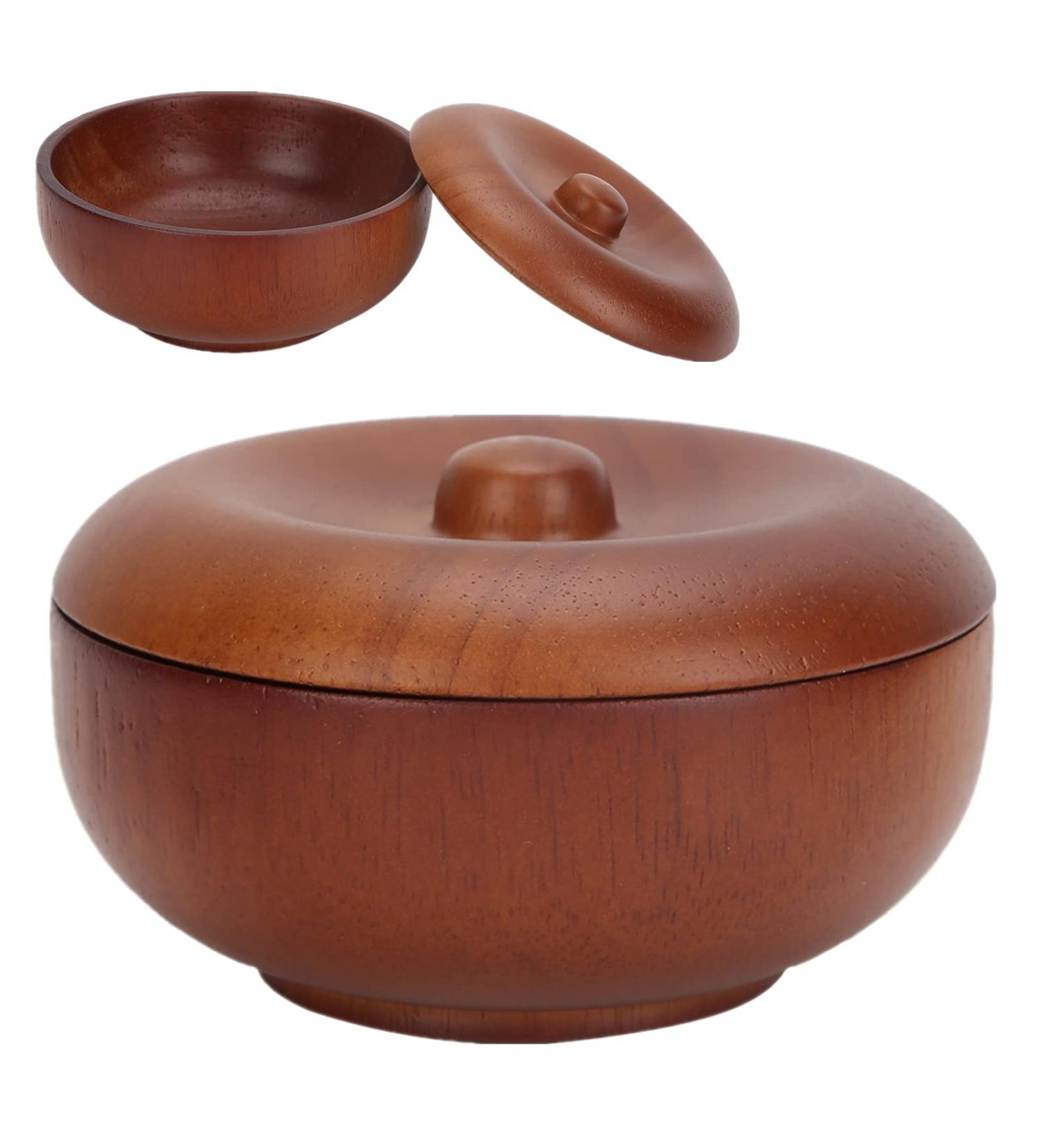 Pongna's Durable Wooden Shaving Brush Bowl | Large Ceramic Shaving Soap Cup for Men | Premium Razor Cup for Manual Shaving - Buy Online on GoSupps.com