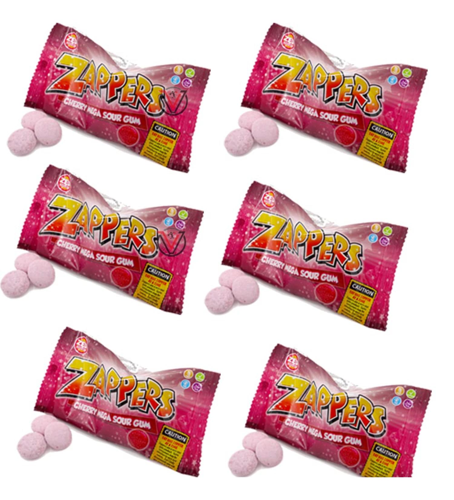 Zed Candy Zappers Mega Sour Gum 50g 50p PMP (Zappers Cherry 06 Bags) Zappers Cherry 06 Bags